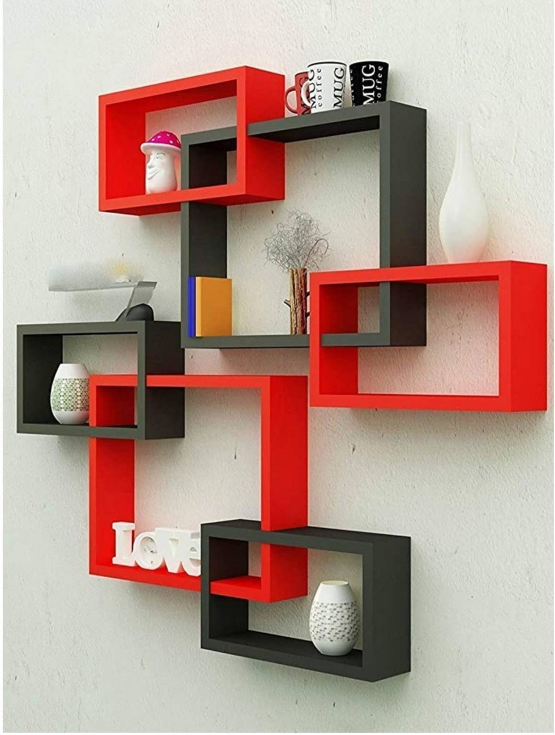 Royal Store MDF Wall Decoration Intersecting Floating Shelves Set