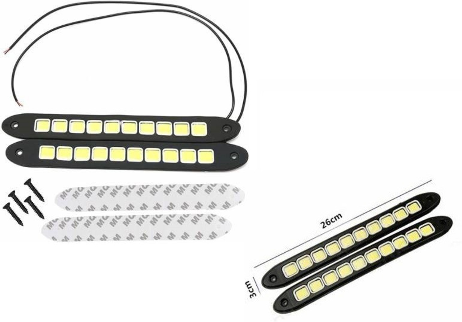 Image of XZRTZ Set of 2 High Power 10 LED Daytime Running Lights Universal Fog High Beam Car DRL White Car Strip Light Driving Fog Daytime Running Lights A231 Car Fancy Lights
