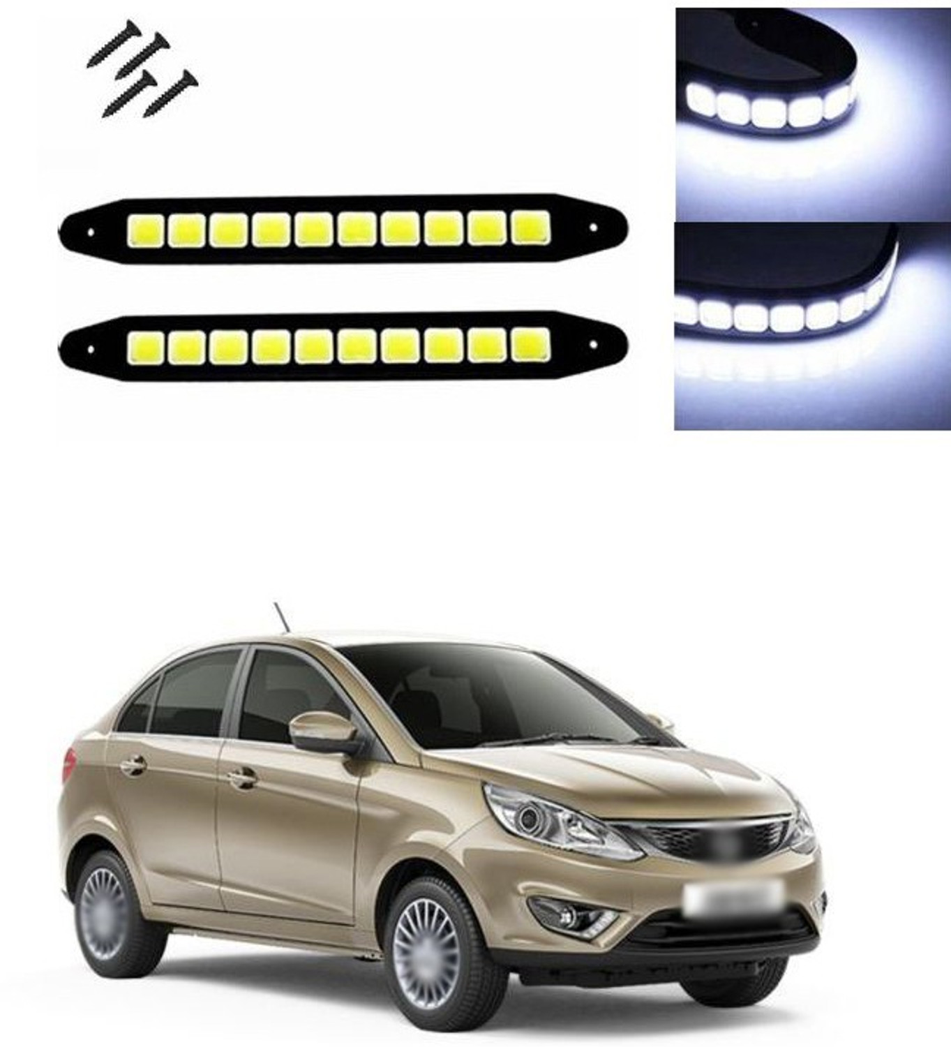 Image of XZRTZ Set of 2 High Power 10 LED Daytime Running Lights Universal Fog High Beam Car DRL White Car Strip Light Driving Fog Daytime Running Lights A231 Car Fancy Lights