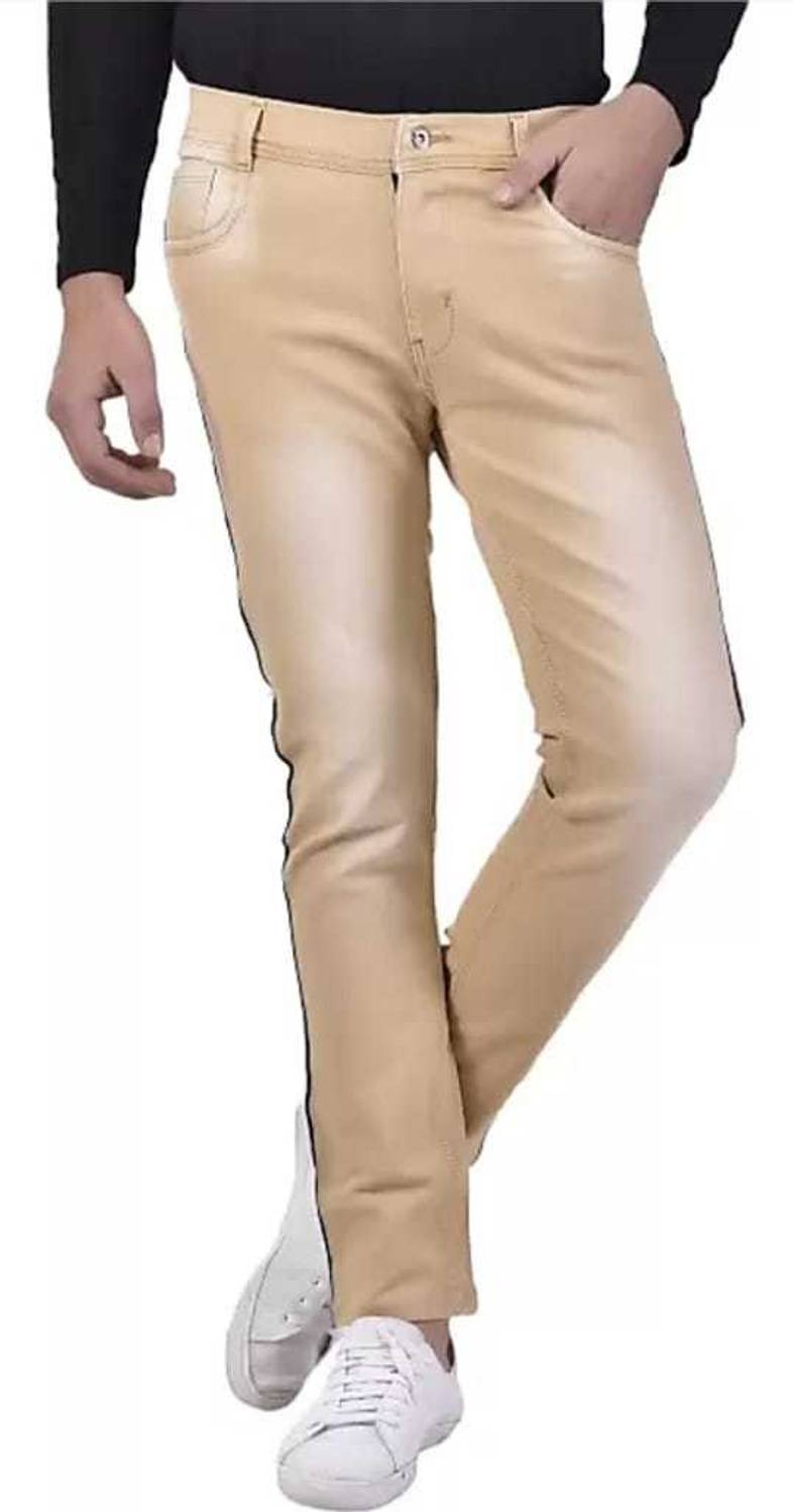 Bindass Boys Slim Men Beige Jeans