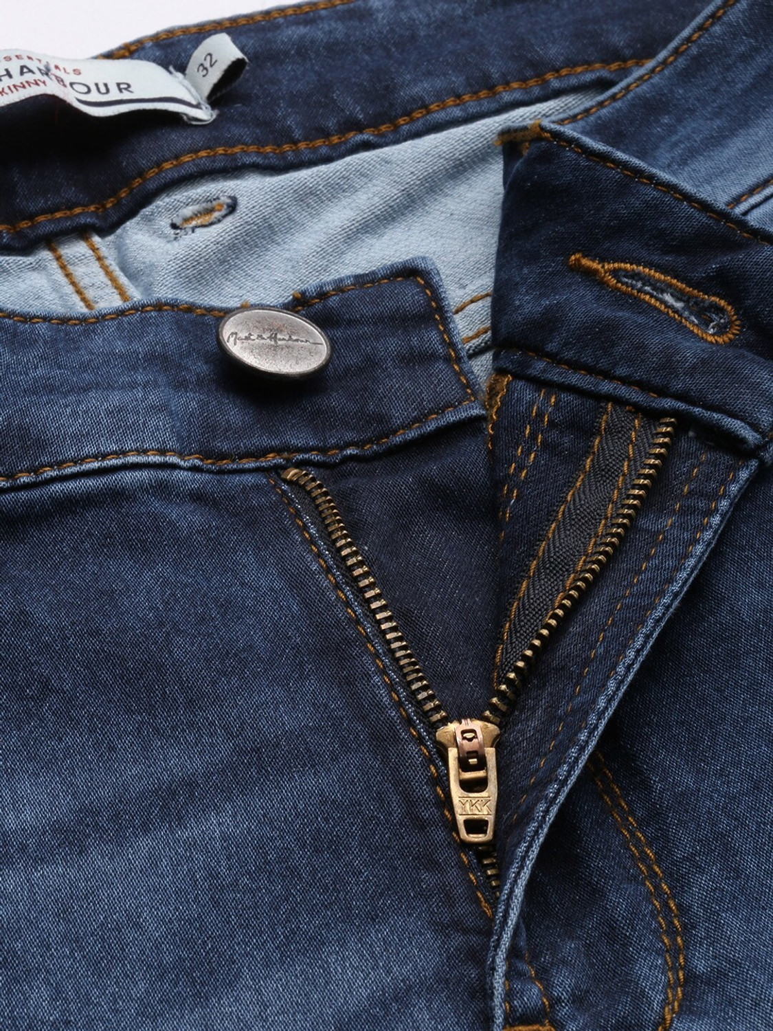 Image of Mast & Harbour Skinny Men Dark Blue Jeans