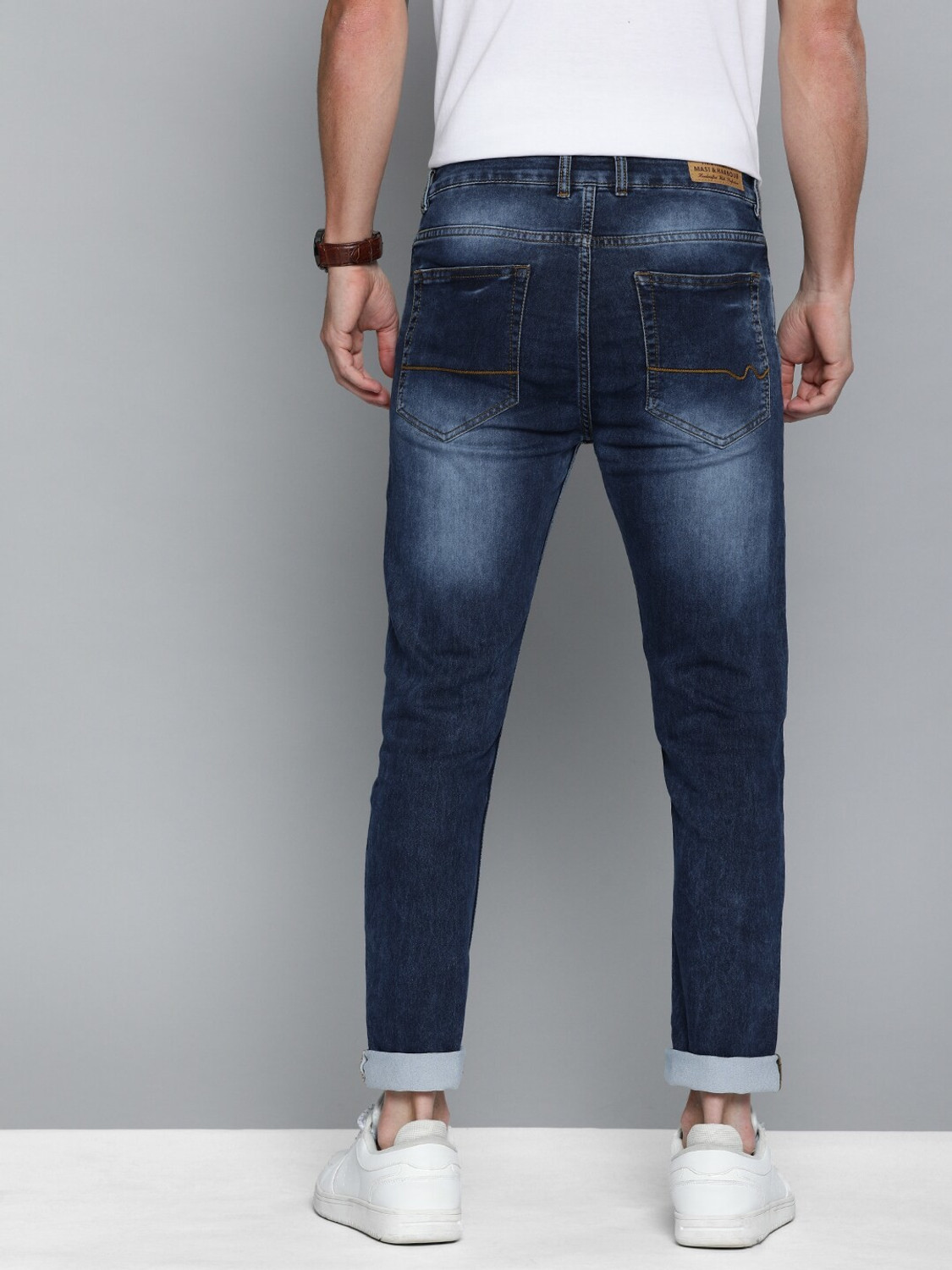 Image of Mast & Harbour Skinny Men Dark Blue Jeans