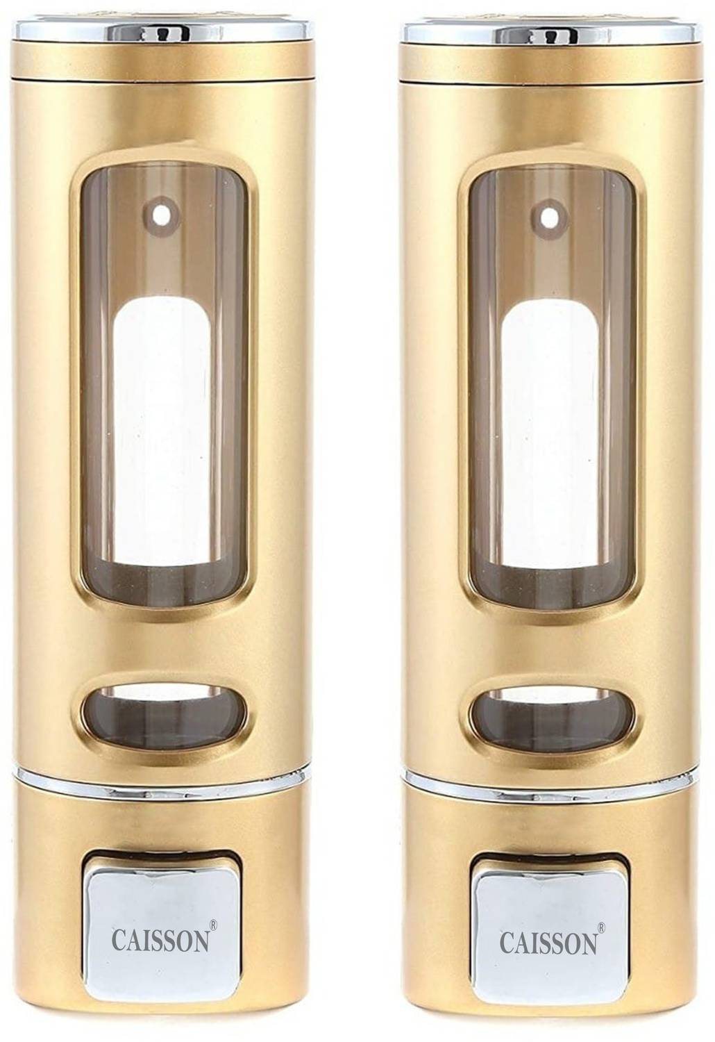 Caisson Fancy Full Golden 400 ml Gel, Lotion, Soap, Conditioner, Shampoo Dispenser (Gold)-set of 2 400 ml Gel, Lotion, Foam, Conditioner Dispenser