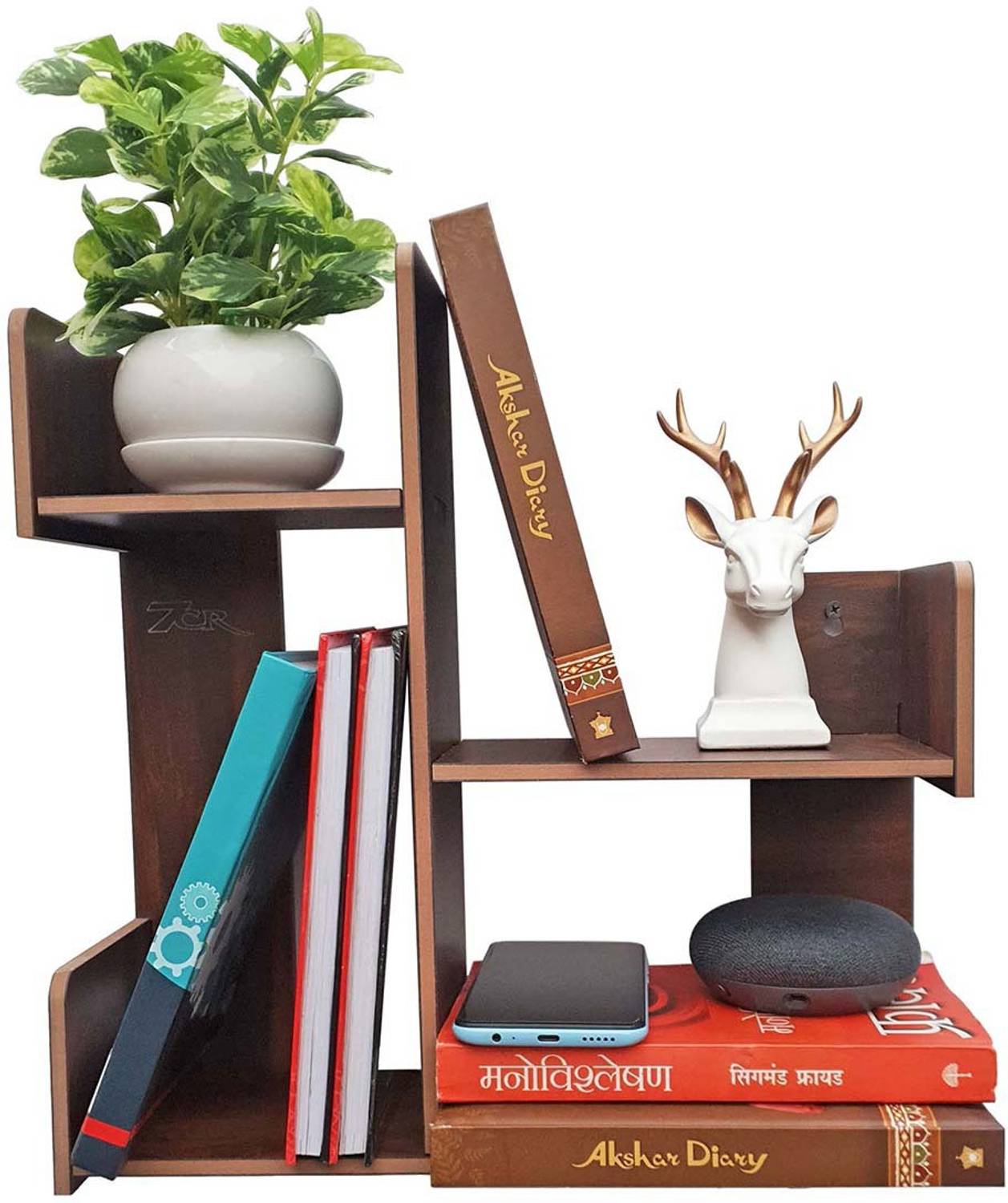 7CR 4 Block Book Shelf (WB) Engineered Wood Open Book Shelf