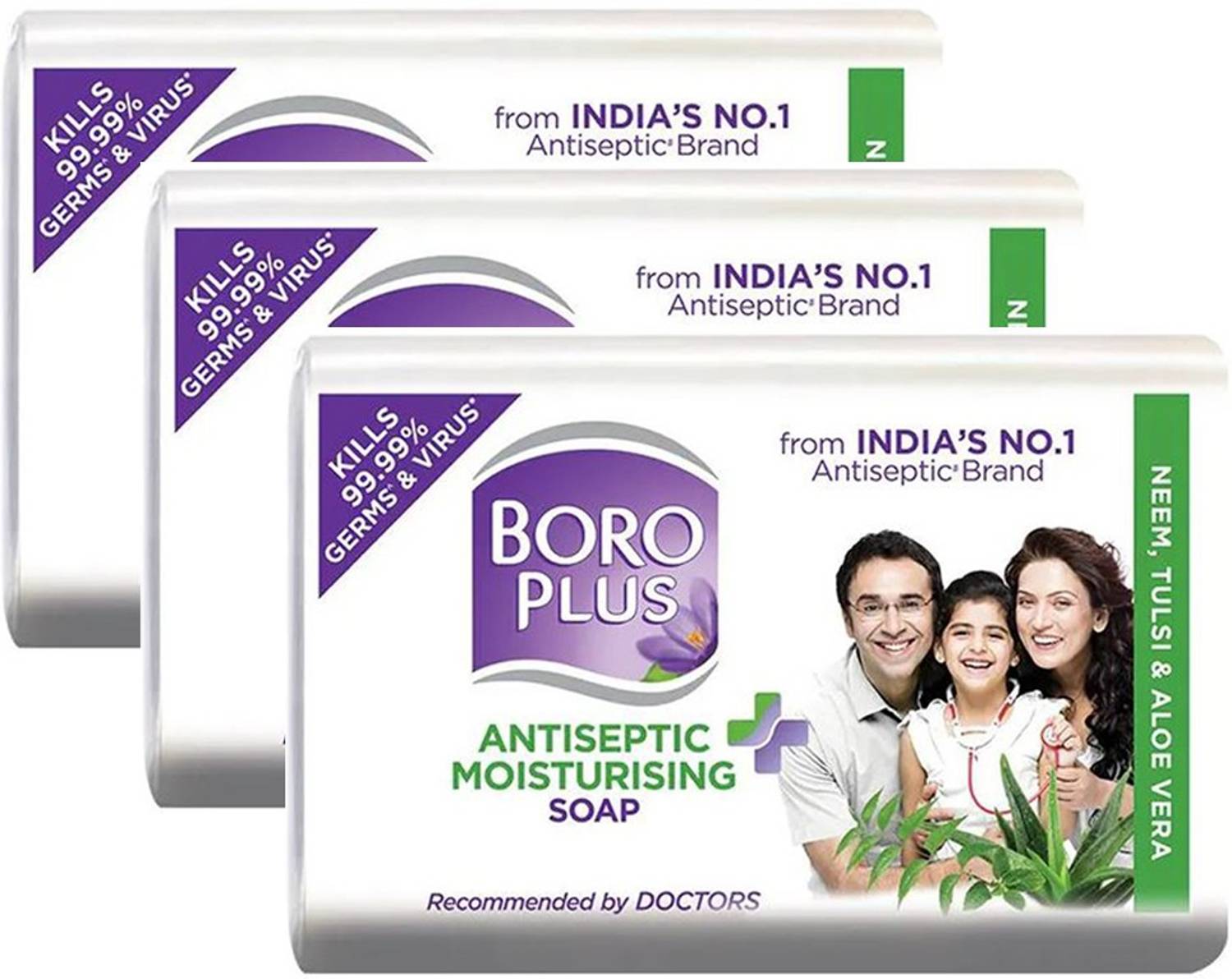 BOROPLUS Antiseptic Moisturising Soap 125gm Pack Of 3 (3 x 125 g)