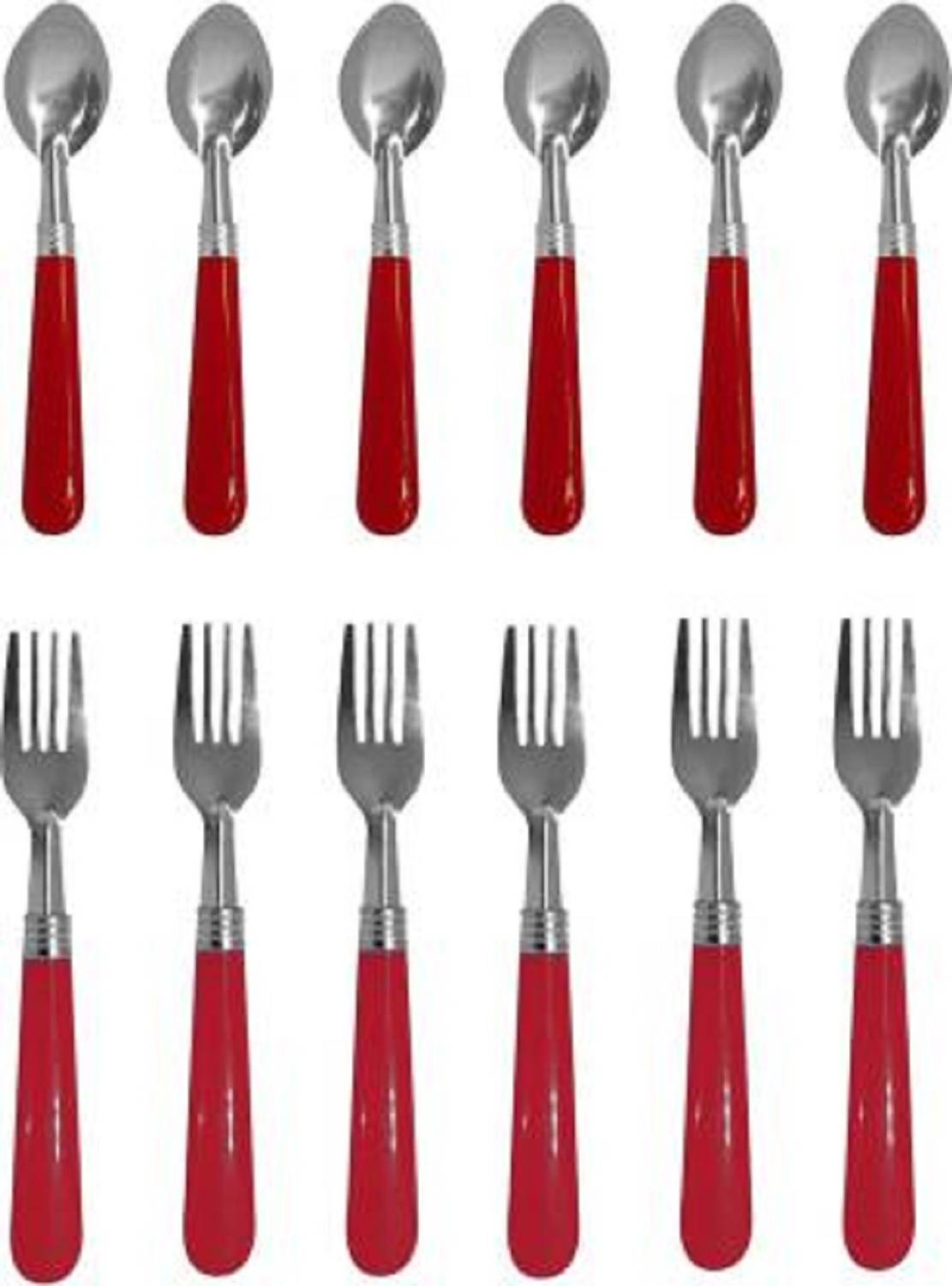 AGS MART Stainless Steel WITH CRYSTAL Table Spoon Set (Pack of 12) Stainless Steel Ice-cream Spoon Set