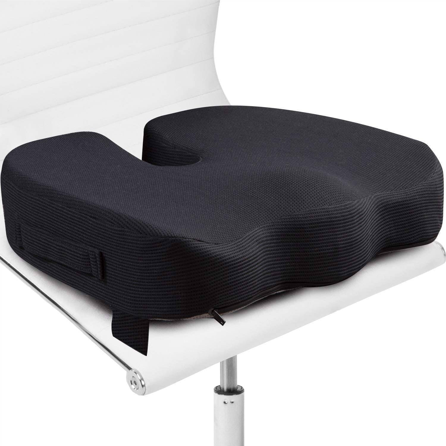 Adofys Comfort Non-Slip Orthopedic Coccyx Seat Cushion – For Tailbone Thigh Support Knee Support