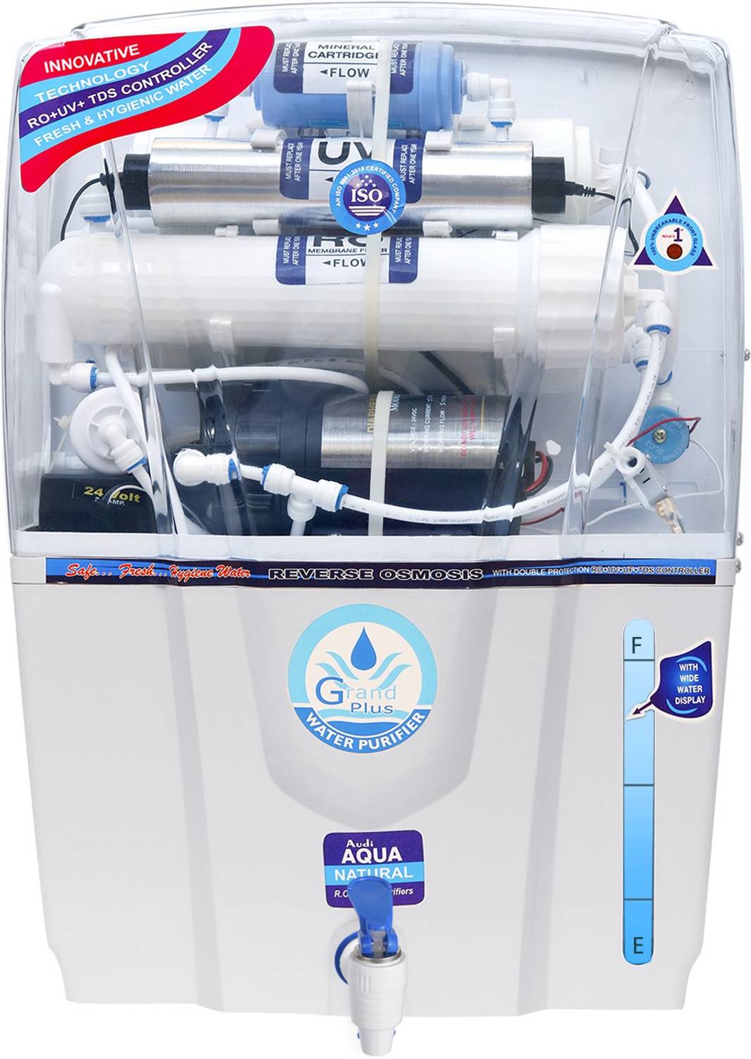Grand plus RO UV UF TDS AUDI 12 L RO + UV + UF + TDS Control Water Purifier with Prefilter