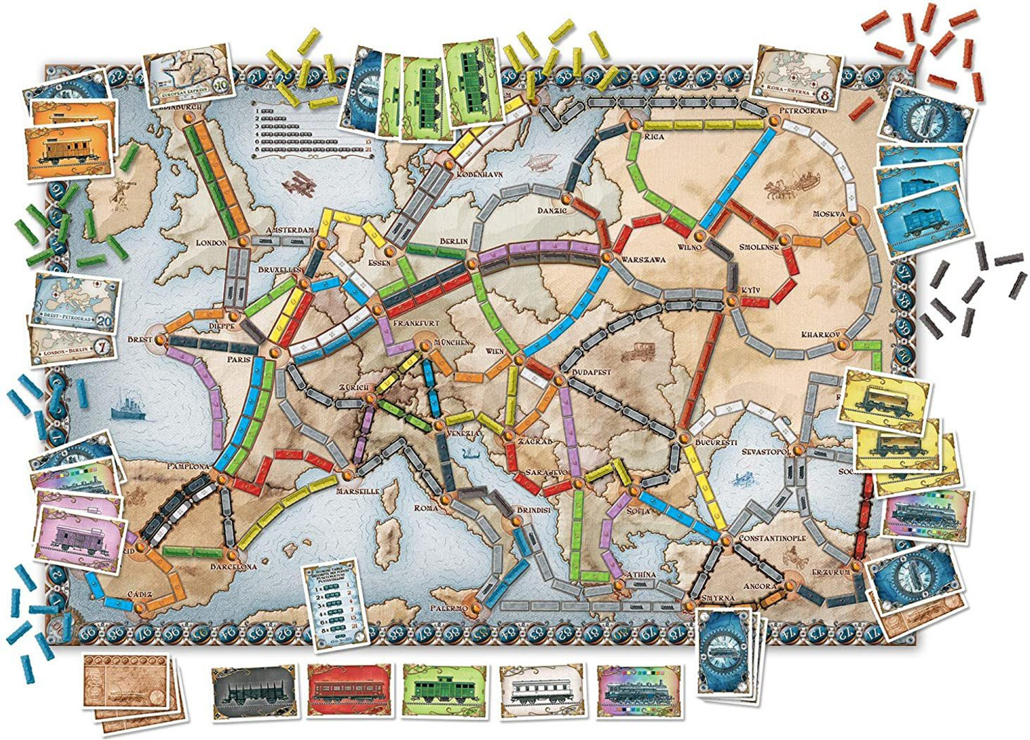 Image of MIRTONICS Ticket to Ride Board Game |Board Game for Adults and Family | Train Game Board Game Accessories