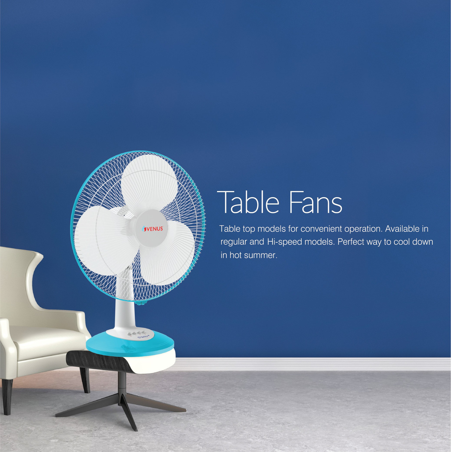 Image of Venus Sway Plus STF-400 with 2 Year Warranty Ultra High Speed 400 mm Table Fan