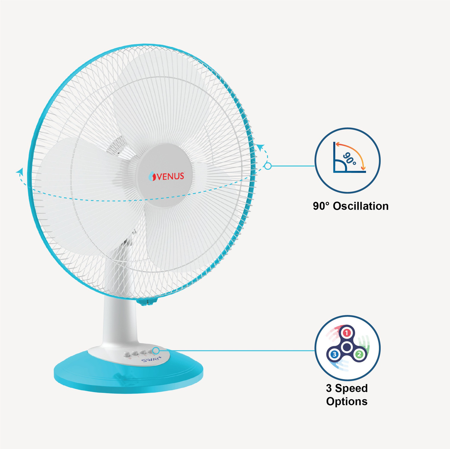 Image of Venus Sway Plus STF-400 with 2 Year Warranty Ultra High Speed 400 mm Table Fan