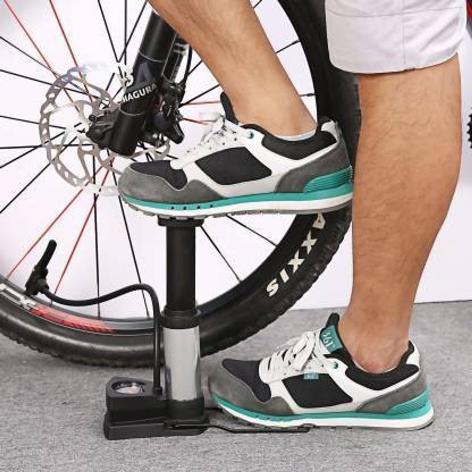 Image of pihura Mini Bike Pump Foot Activated Floor Pump Air Pump for car and Bike Bicycle Balloon, Bicycle, Car Pump