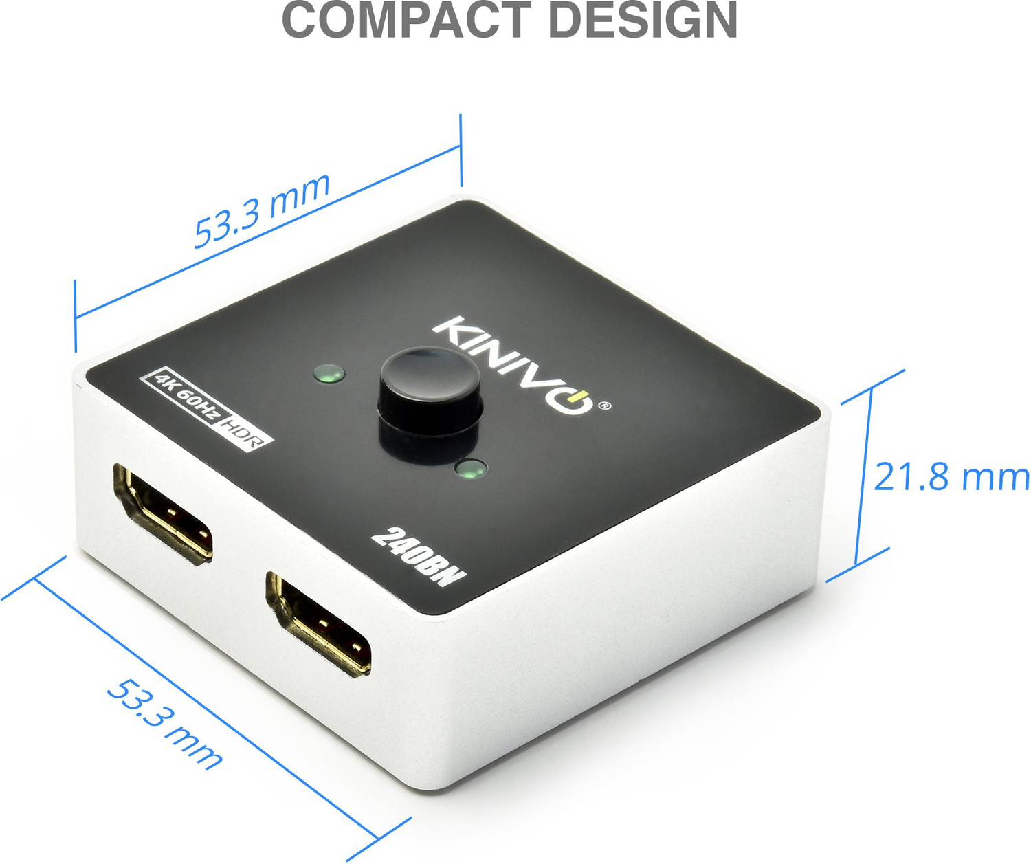 Image of Kinivo Premium 4K HDMI Switch /Splitter HDMI Switcher - Supports 4K @ 60Hz, 3D, Full HD and Ultra HD (240BN - 2 Port) Media Streaming Device