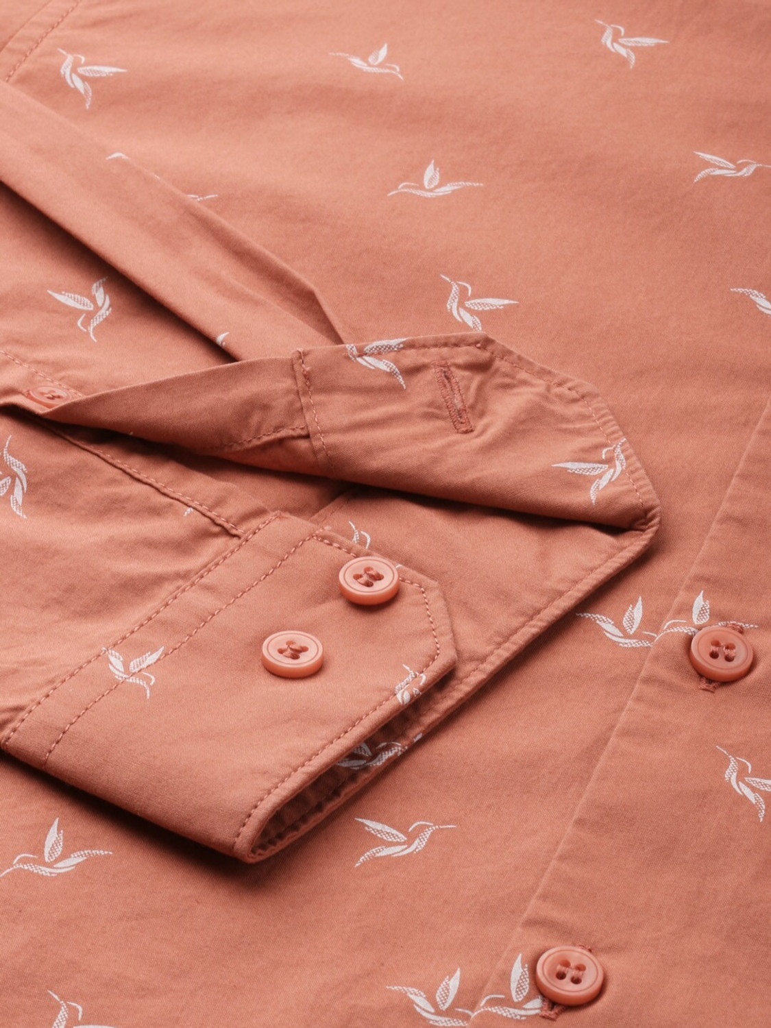 Image of Mast & Harbour Men Printed Casual Brown Shirt