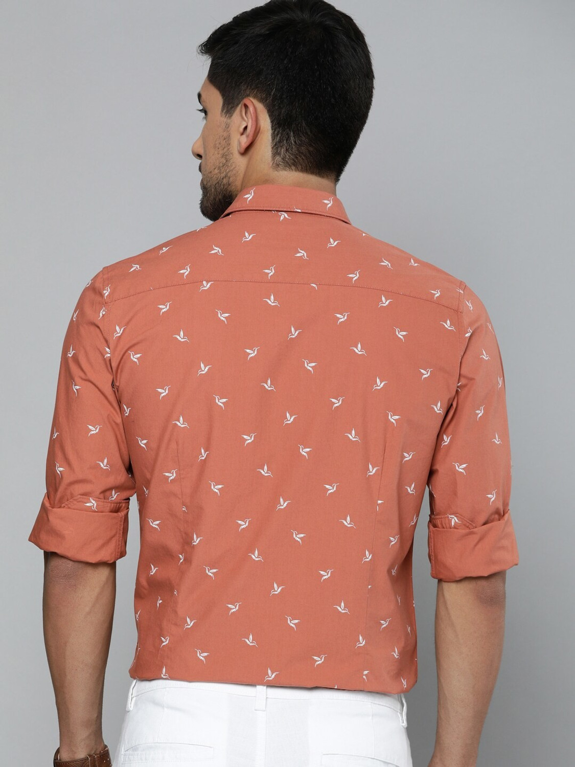 Image of Mast & Harbour Men Printed Casual Brown Shirt