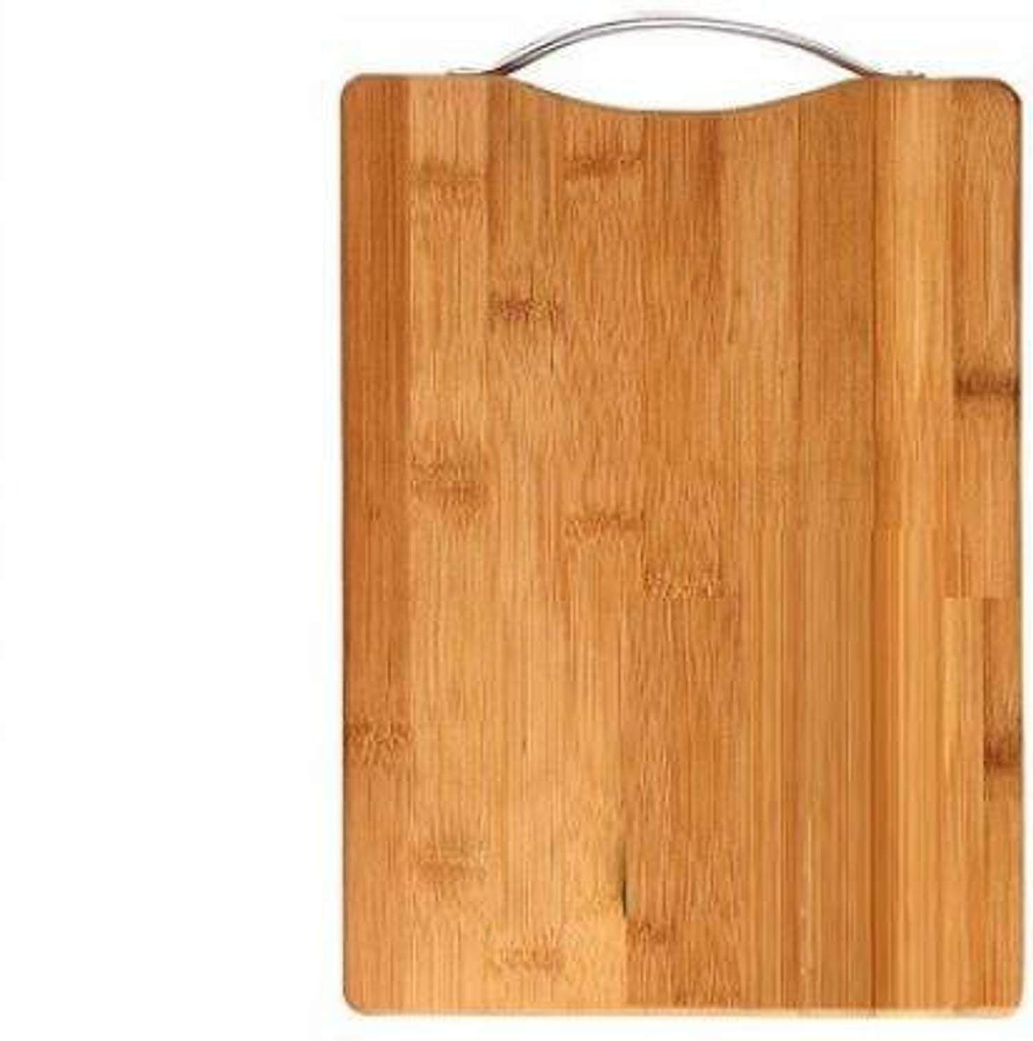 Abicon Chopping Boards With Stainless Steel Handle | Environment-Friendly Wood Cutting Board for Chopping Meat, Vegetables, Fruits, Cheese, Knife Friendly Serving Tray with Handles, Natural Wood Bamboo Cutting Board
