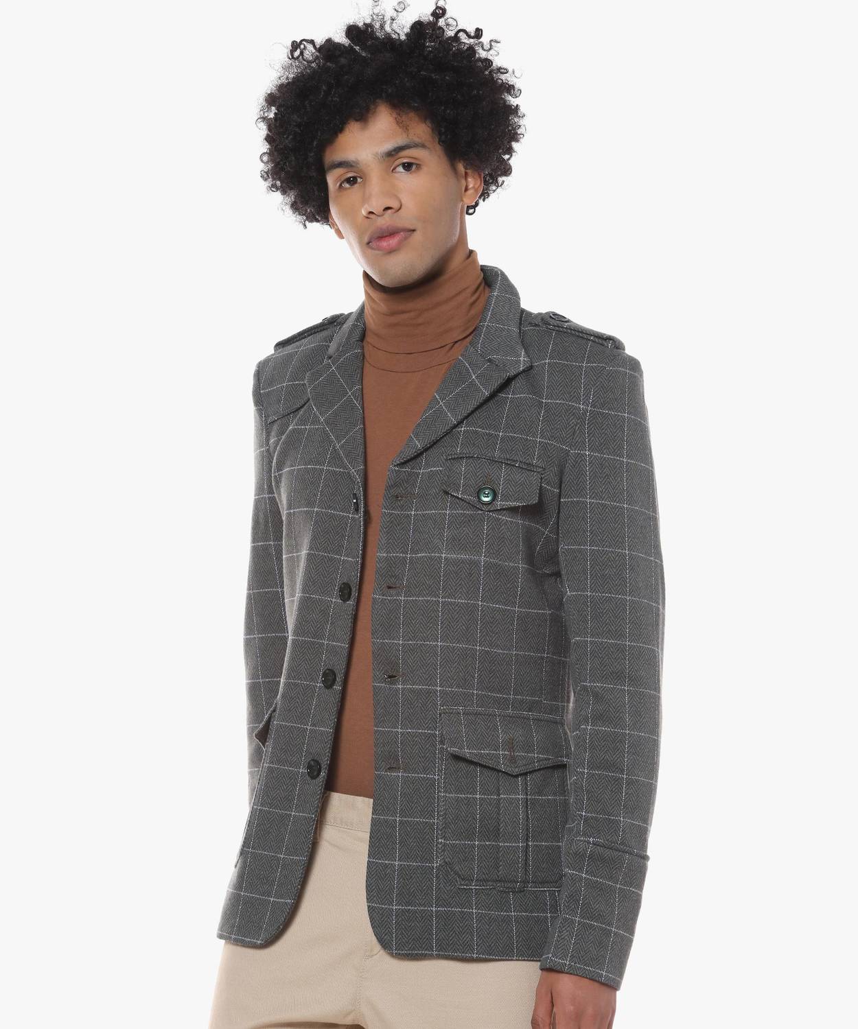 CAHOOT Checkered Single Breasted Casual Men Blazer