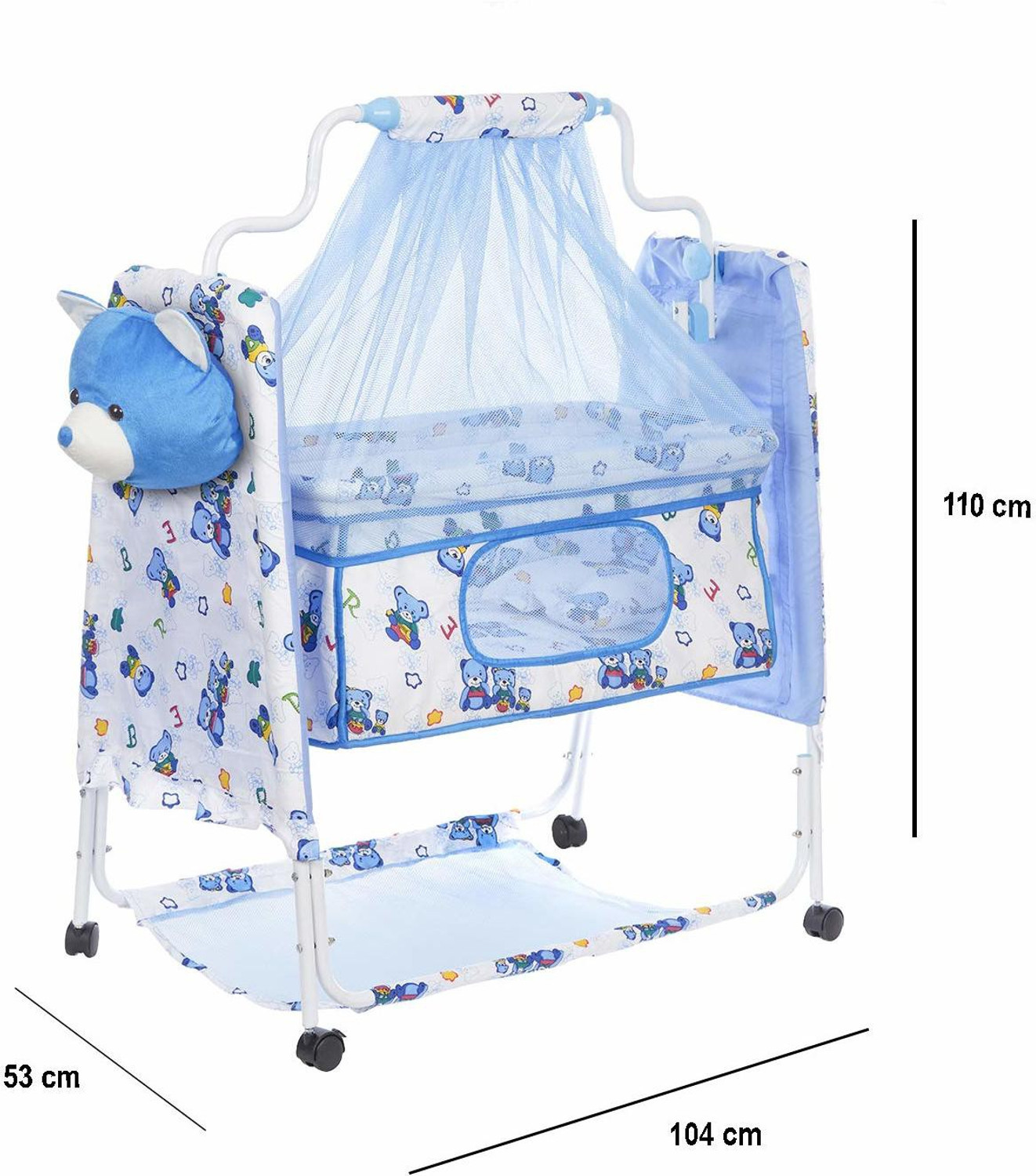 Image of Fun Baby Newborn Baby LittleNest Bassinet Cradle with Mosquito Net-Canopy And Wheels Recommened For Cradle For Baby With Net And Swing kids Cradle Baby Cradle Mosquito Net Cradle baby cradle jhula swing