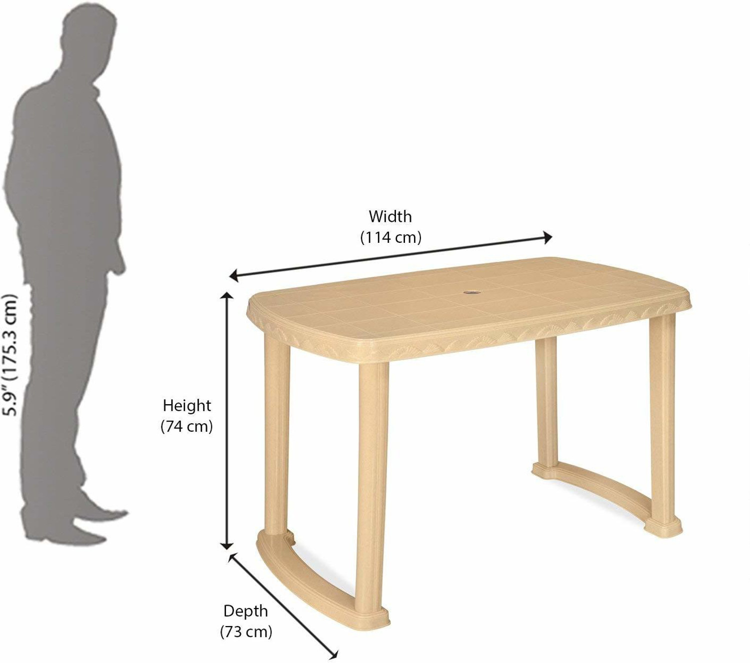 Image of Nilkamal Plastic 4 Seater Dining Table