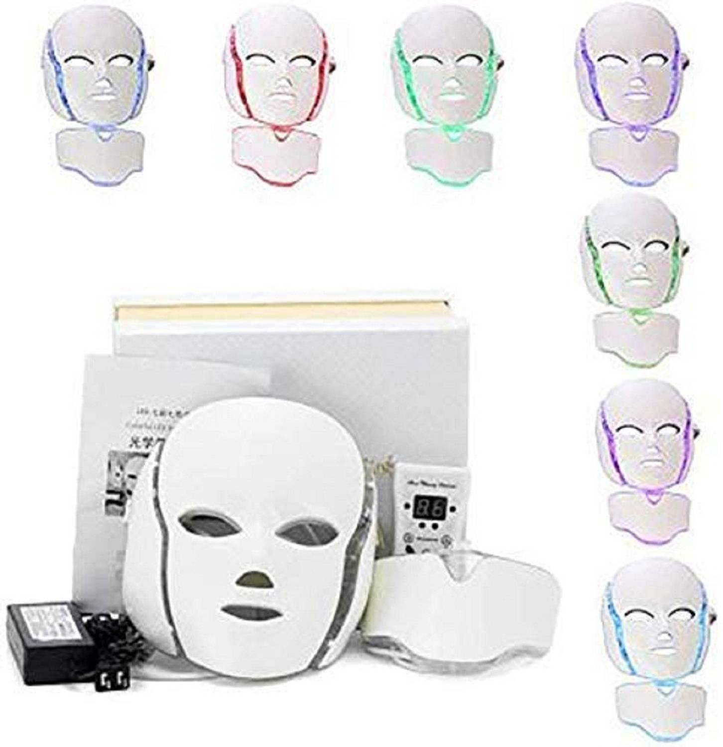 LED Photon Therapy 7 Colors Light Treatment Facial Beauty Skin Care Rejuvenation Phototherapy Mask PDT Beauty Face for Home (Red Blue Green) Portable Galvanic Facial Machine - Image 2