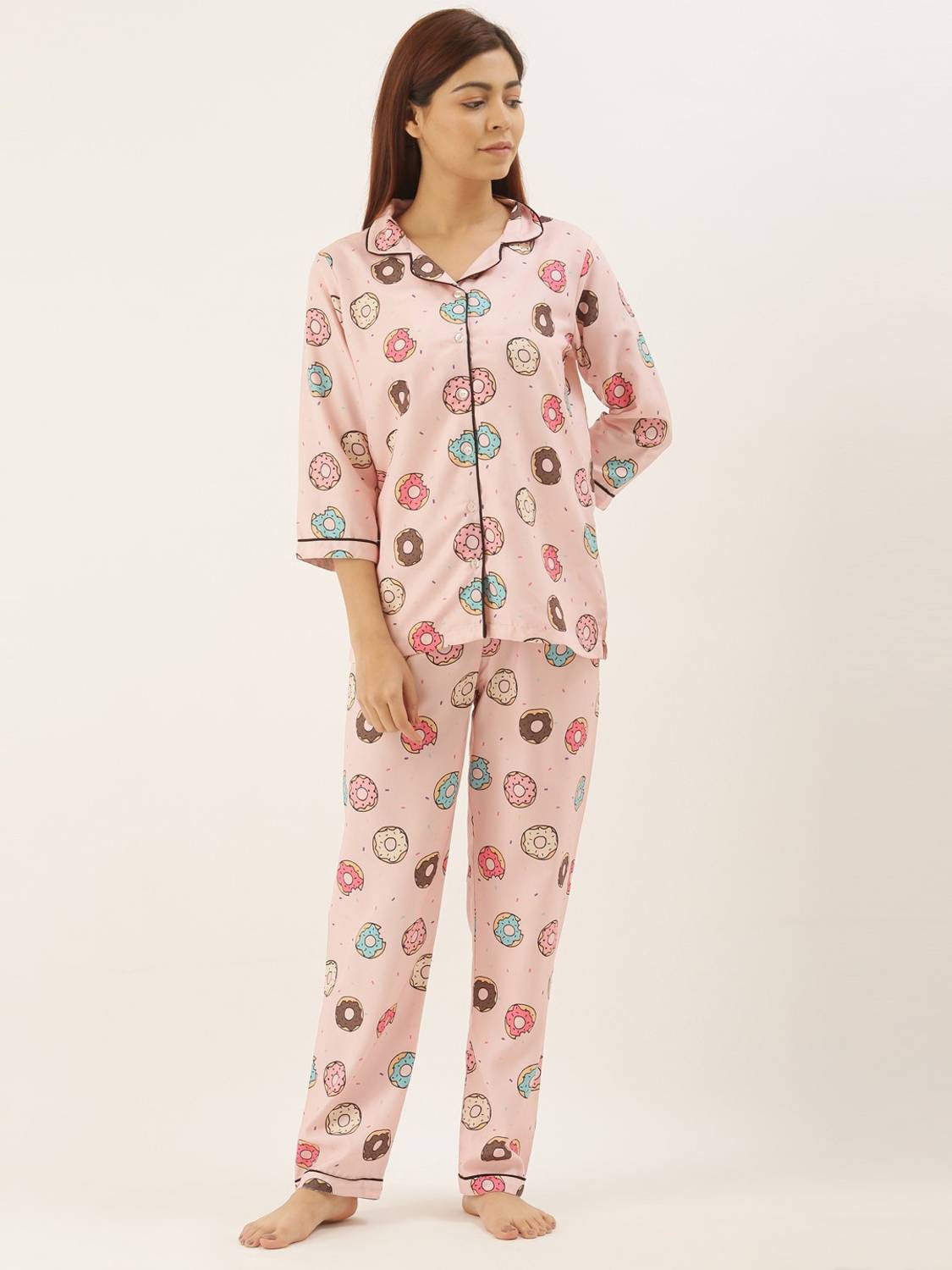 Banno's Swagger Women Printed Pink Top & Pyjama Set