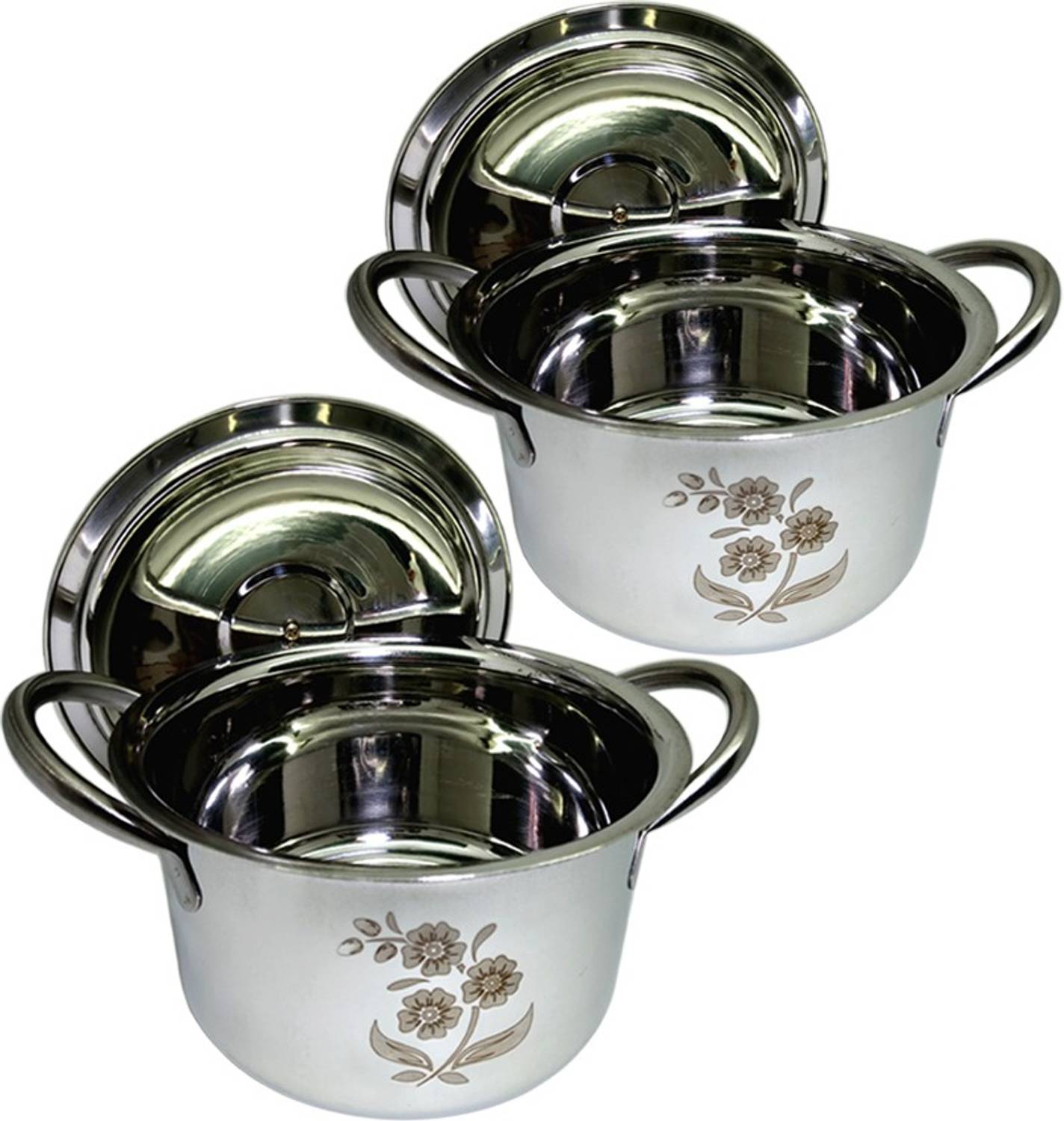 bartan hub Handi With Lid ( Stainless steel , Laser Finished , 600 ML , 1000 ML . Dishwasher Safe ) Handi 0.6 L, 1 L with Lid