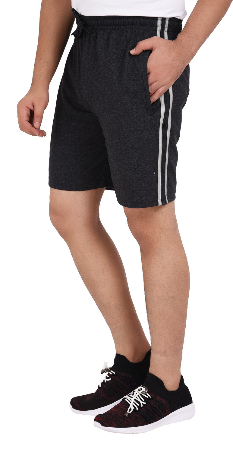 Image of NEO GARMENTS Solid Men Grey, Dark Grey Regular Shorts