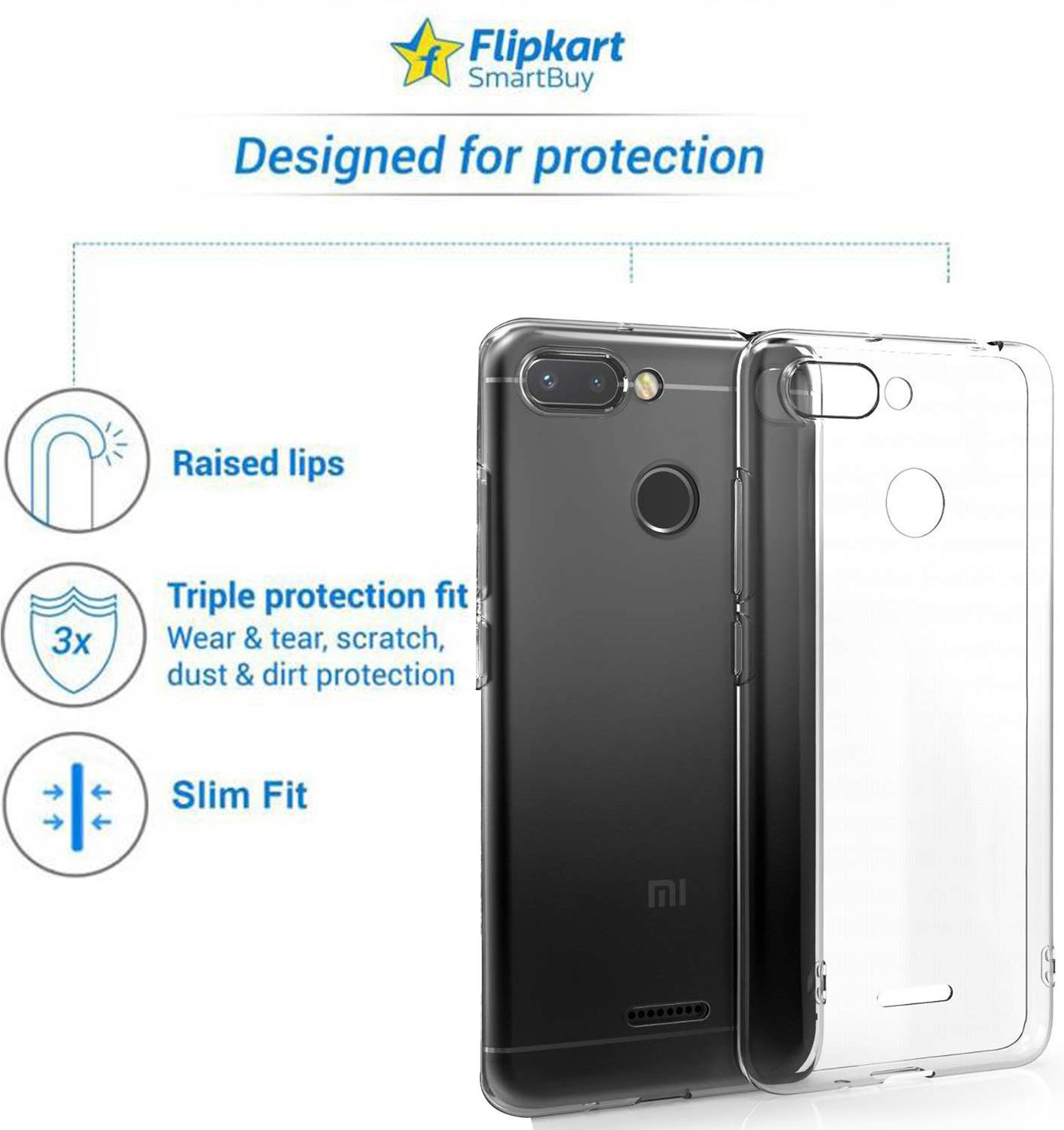 Pack 3 Cover In Gel Trasparente Per Xiaomi Mi6 - REY - Morbide E Ultrasottili 0,33 Mm - 2