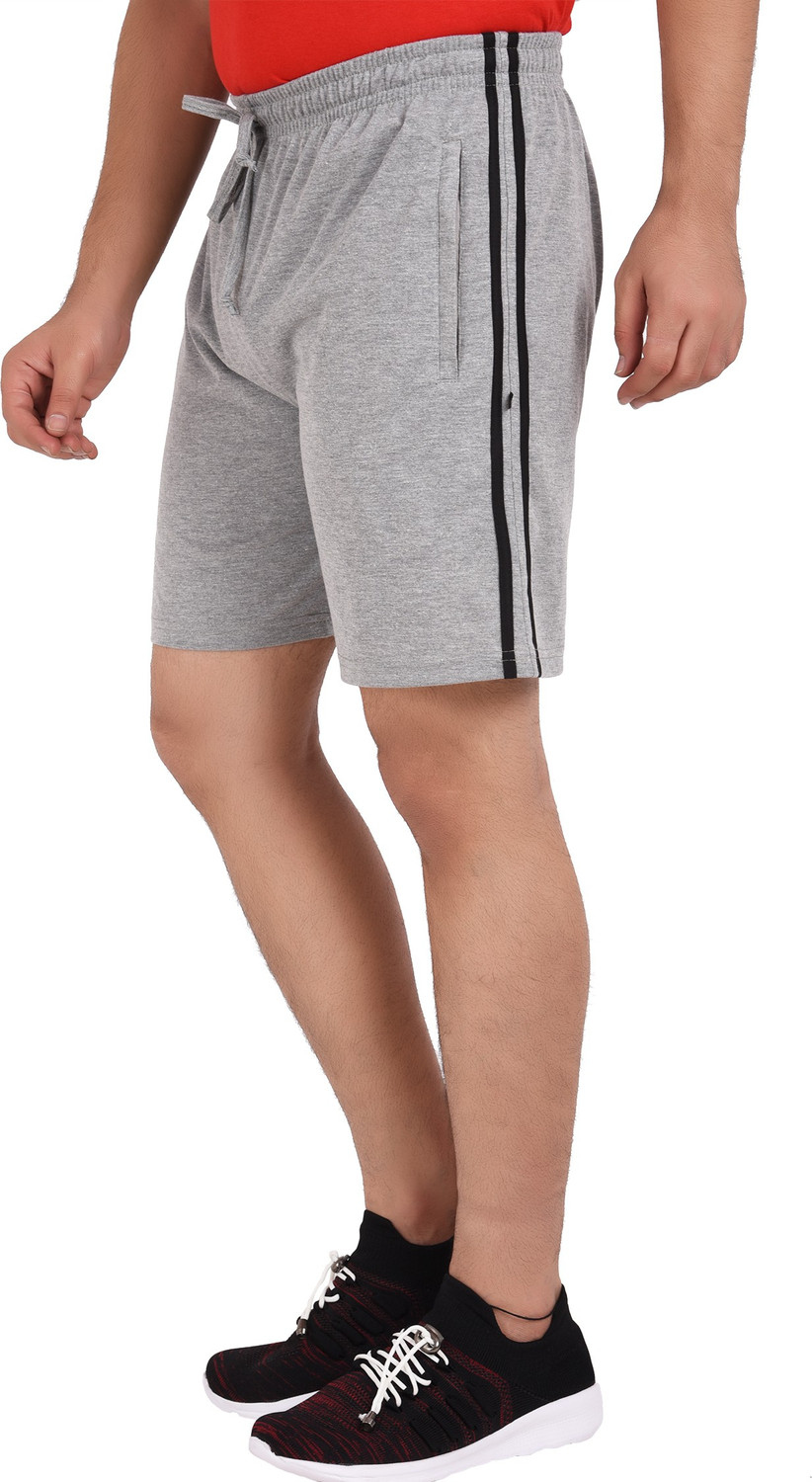 Image of NEO GARMENTS Solid Men Grey, Dark Grey Regular Shorts