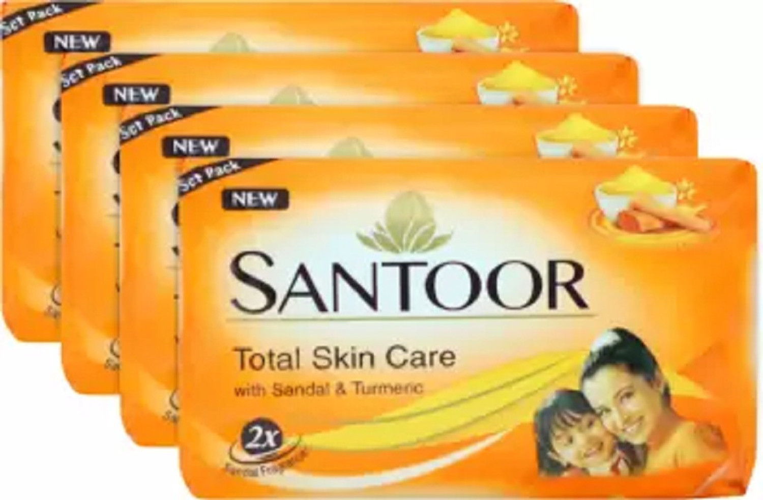 Image of Santoor new soap 100 gm pack of 4 pc
