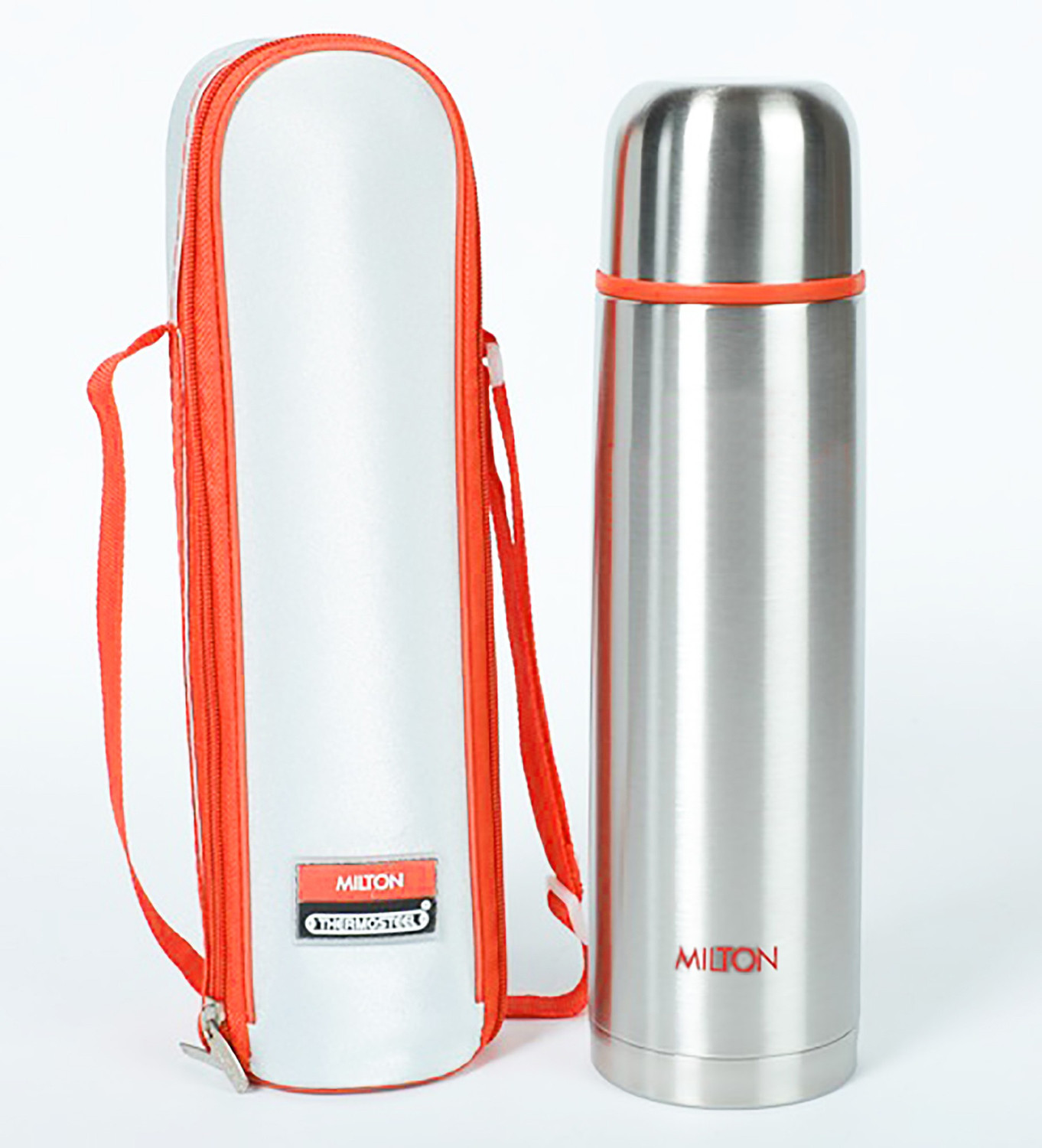 Image of MILTON Flip lid 500 Thermosteel Water Bottle, ISI Certified, 24 Hr Hot and Cold 500 ml Steel Flask