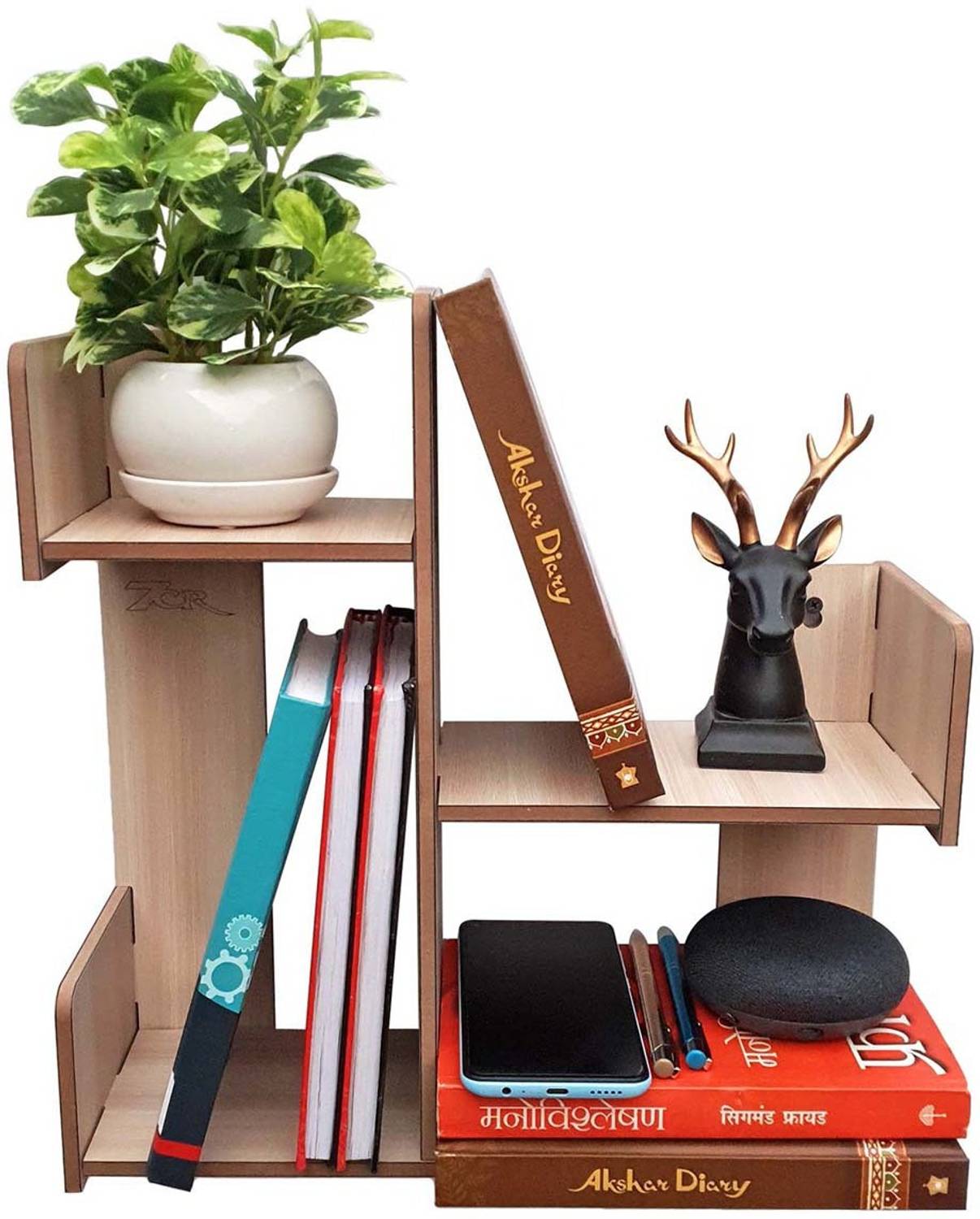 7CR 4 Block Book Shelf Engineered Wood Open Book Shelf