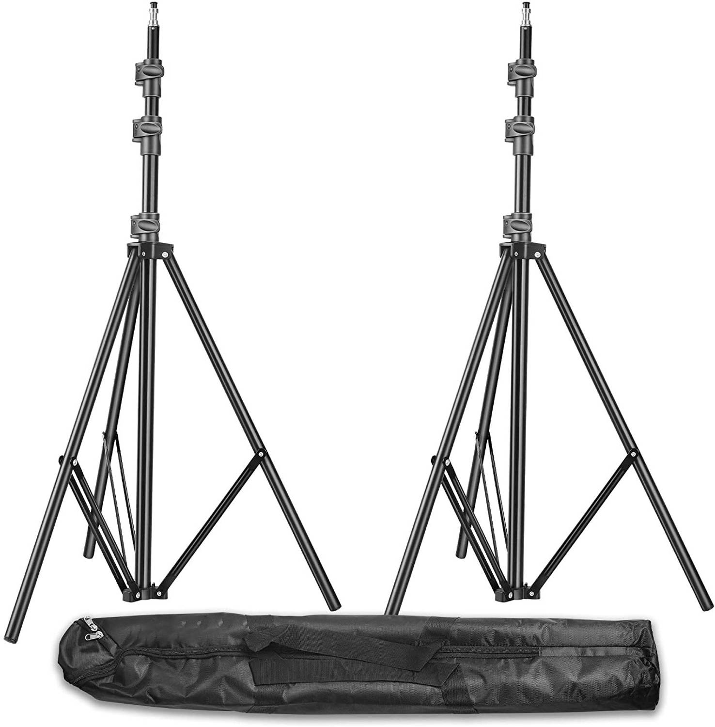 GiftMax Lightweight & Portable Aluminum Alloy Studio Light Stand | for Videos | Portrait | Photography Lighting |2 Set of Stands |and Carry Bag Included Tripod