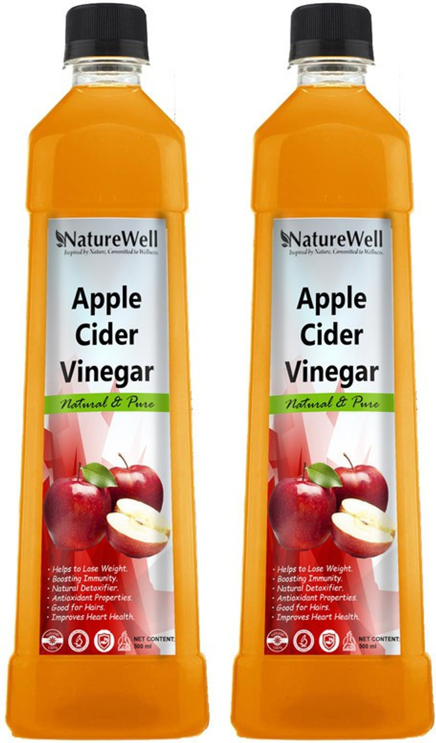 Image of Naturewell Raw Apple Cider Vinegar with Mother for Weight Loss Vinegar Pack Of 2 (REGE) Vinegar