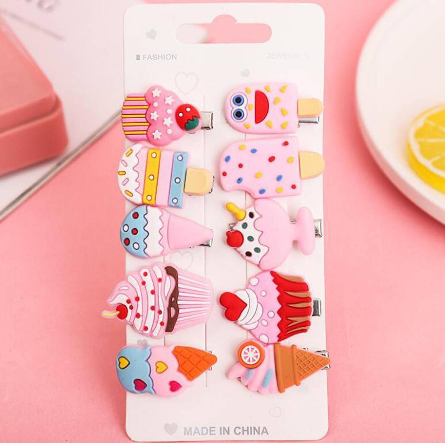 ANNA CREATIONS 10 Pcs Multi Unicorn Ice Cream Hair Clips Set Baby Hairpin For Kids Girls Toddler Barrettes Hair Accessories Random Hair Clip