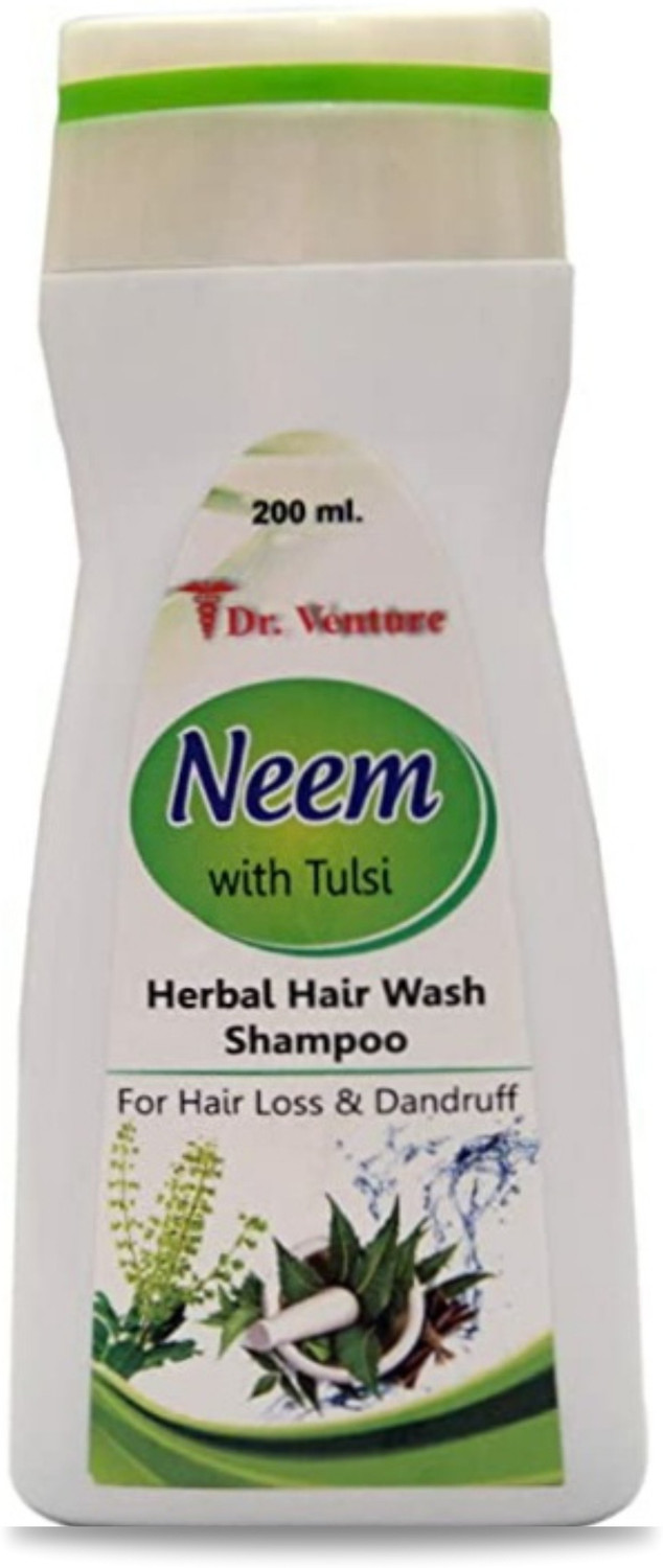 Image of Dr Venture Neem With Tulsi & Amla Shampoo Herbal Hair Wash Shampoo For Hair Loss And Dandruff Smooth & Silky 200 ml Pack of 1