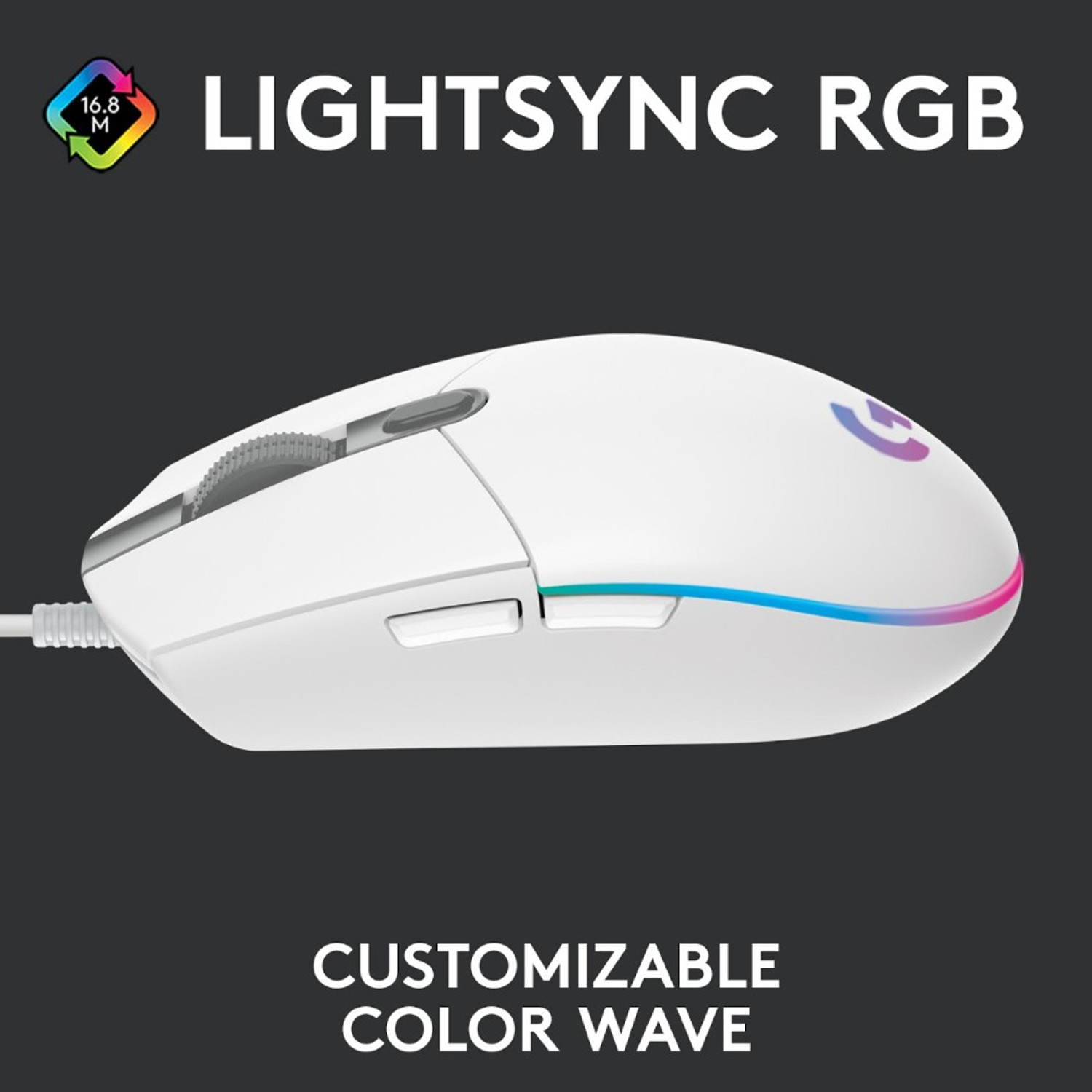 Image of Logitech G102 Light Sync / Adj DPI Upto 8000, 6 Programmable Buttons, RGB Wired Ambidextrous Optical Gaming Mouse