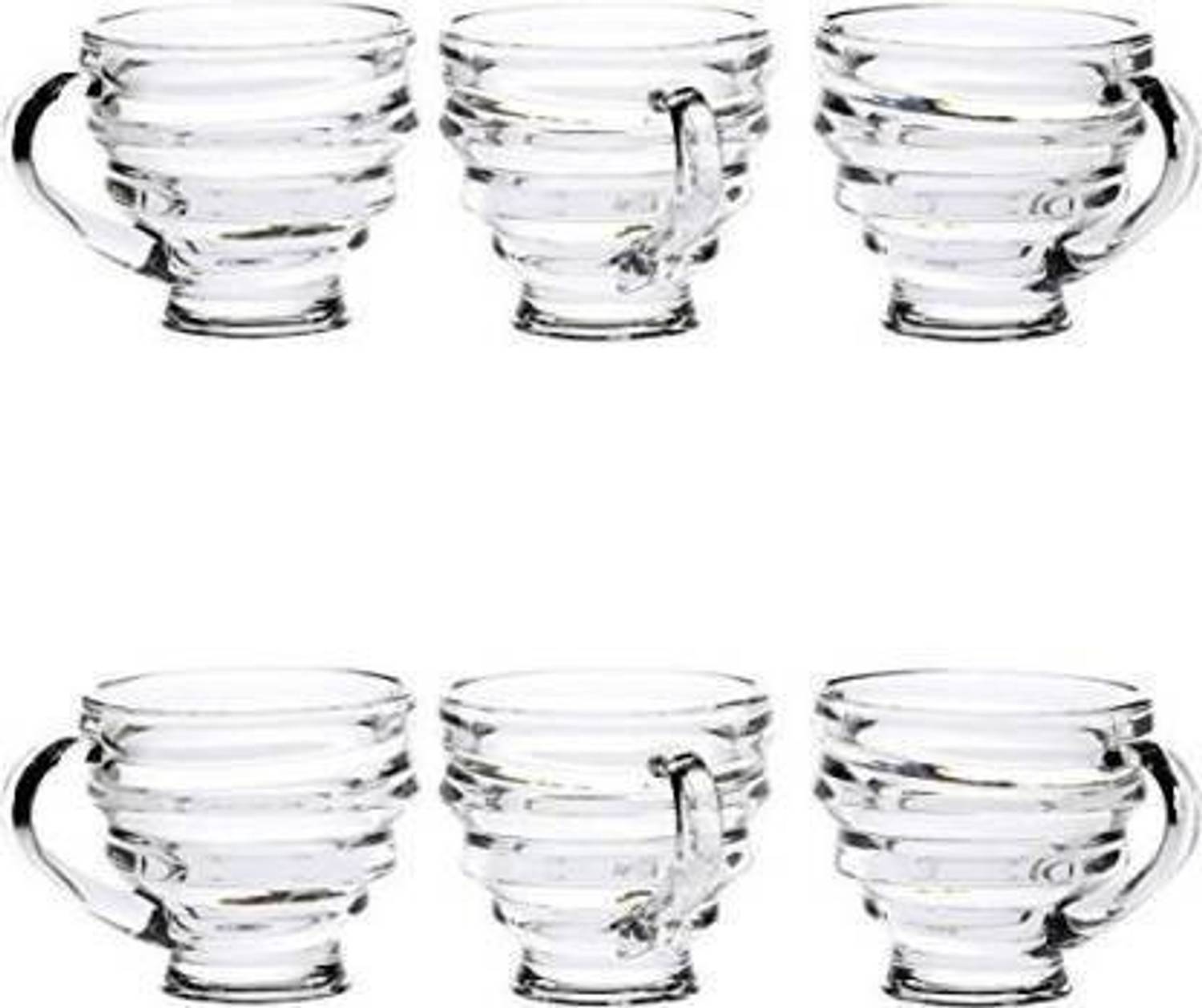BuyOnTrendy Pack of 6 Glass SPIRAL TEA CUP
