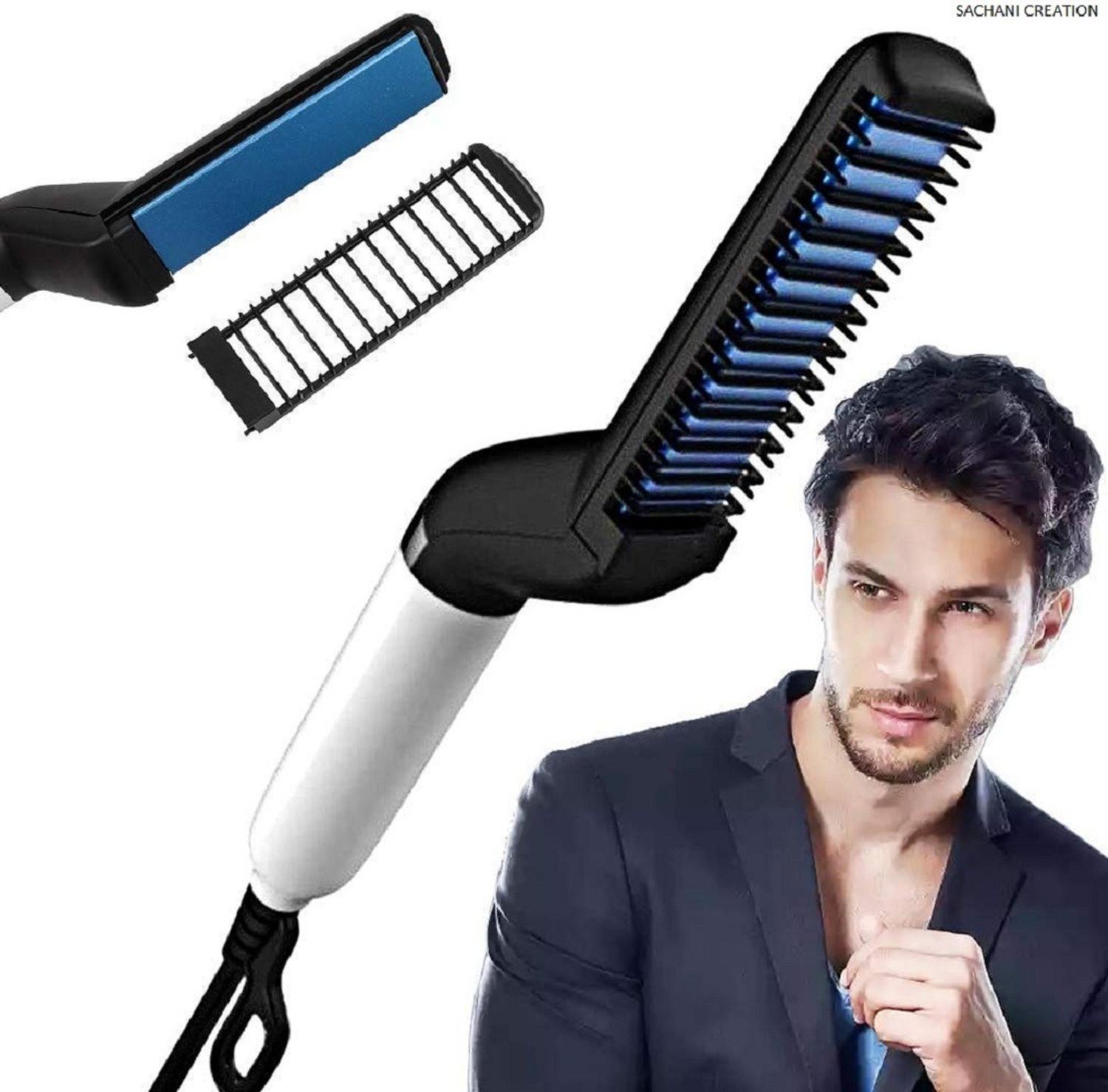 Image of sachani creation FASHION BEARD STRIGHTENER Hair Styler BEARD STRIGHTENER Hair Styler Men Styler Brush Beard Straightener Styler Comb Hair Straightening Beard Straightener Styler Comb Hair Straightening Hair Styler Men Quick Beard Straightener Multifunctional Hair Curler Hair Styler