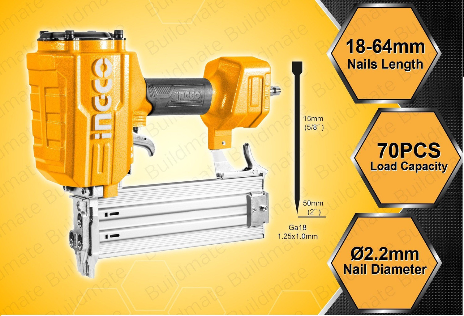 Image of INGCO ACN18641 Corded Nailer