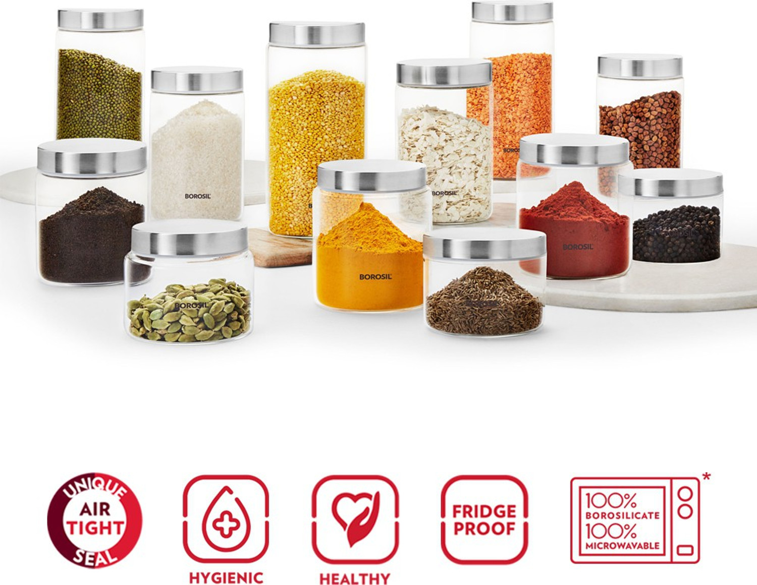 Image of BOROSIL Glass Grocery Container - 3100 ml