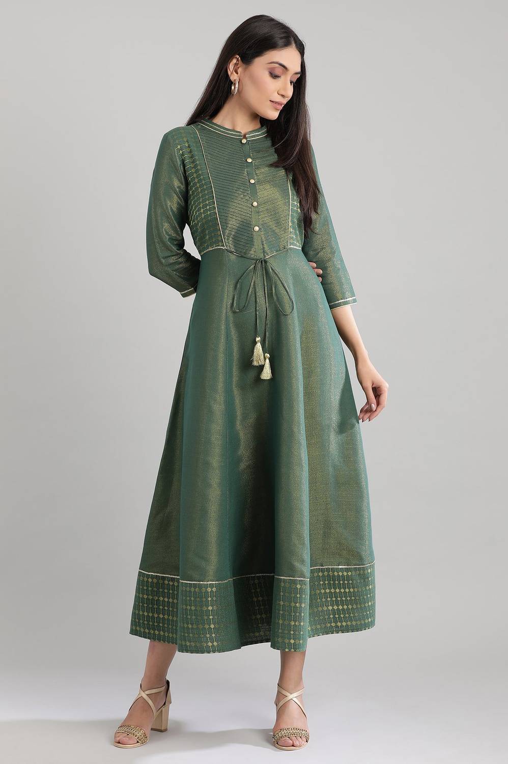 Aurelia Women Maxi Green Full Length Dress - Buy Aurelia Women Maxi Green  Full Length Dress Online at Best Prices in India | Flipkart.com