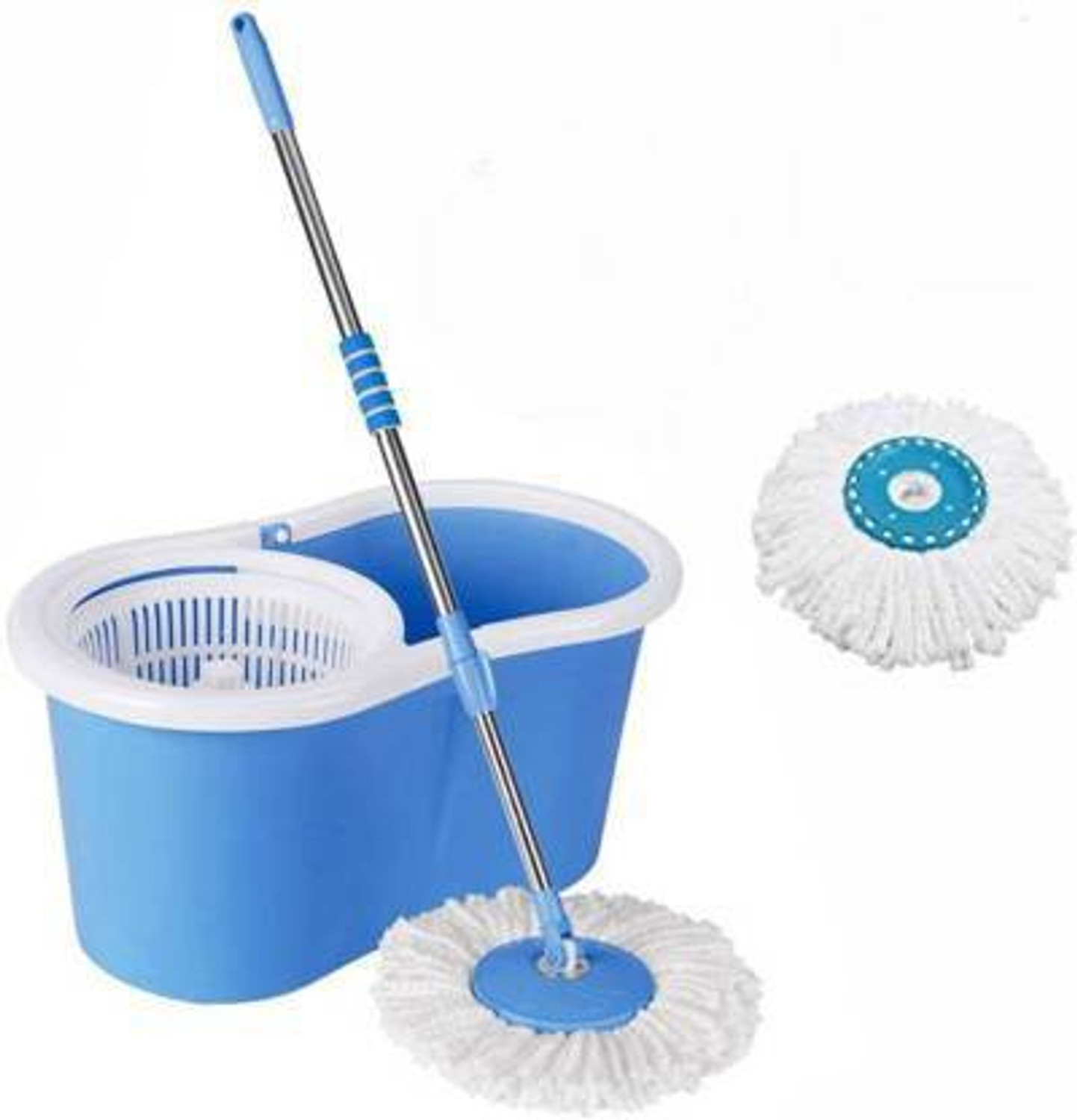 Image of GTE Spin Bucket Mop with 2 Refills- Super Absorbent Refills for All Type of Floors, 360 Degree Spin Bucket, 180 Degree Bendable Handle, for Perfect Cleaning (Color May Vary) Cleaning Wipe, Bucket, Dustbin, Mop Refill, Mop Set, Mop