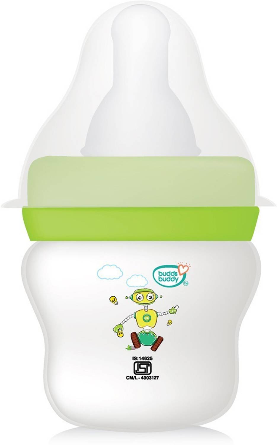 Buddsbuddy Premium BPA Free Regular Neck Baby Feeding Bottle, - 60 ml