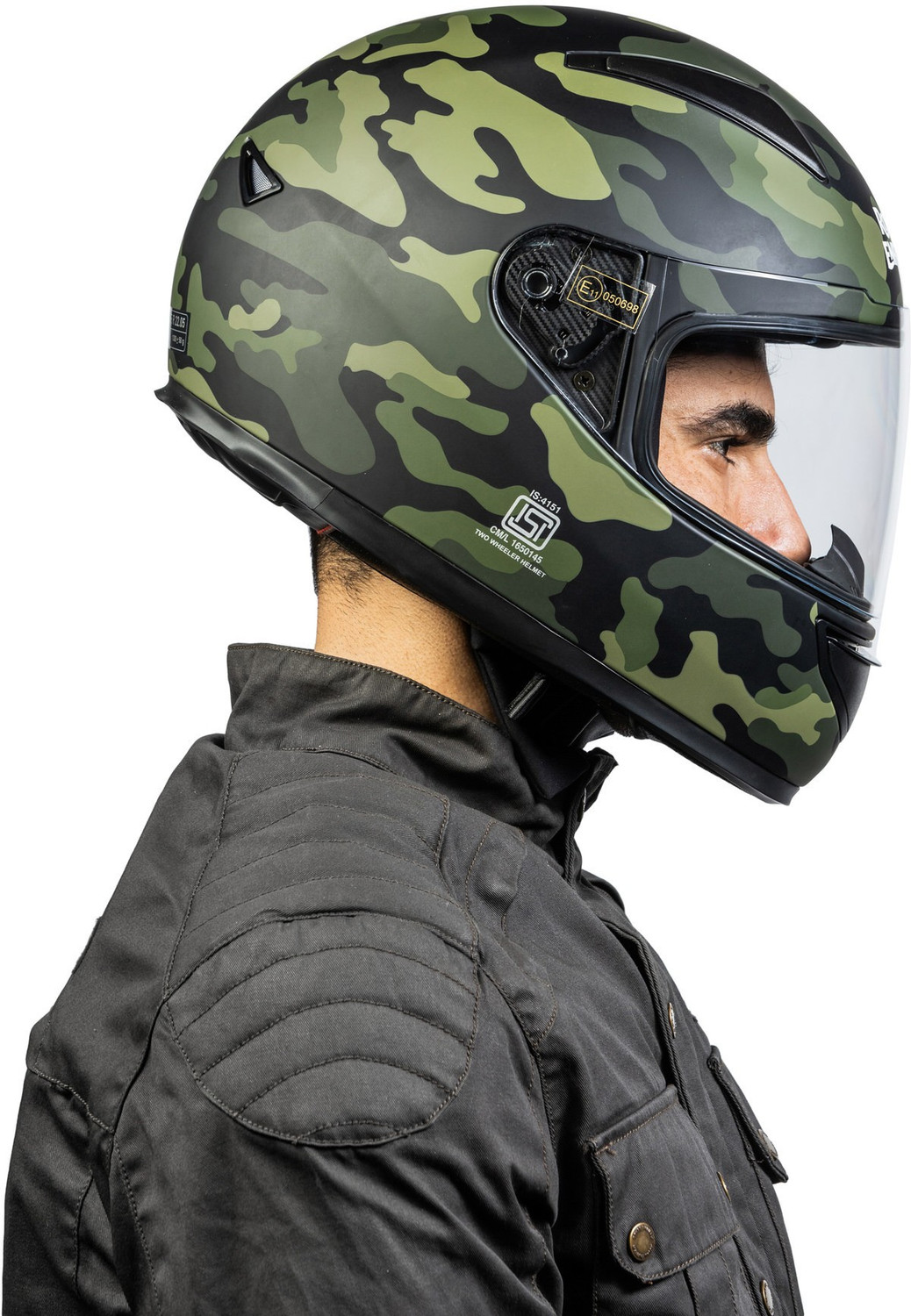 Image of ROYAL ENFIELD Street Prime Crackling Camo ISI, DOT & ECE Certified Motorbike Helmet