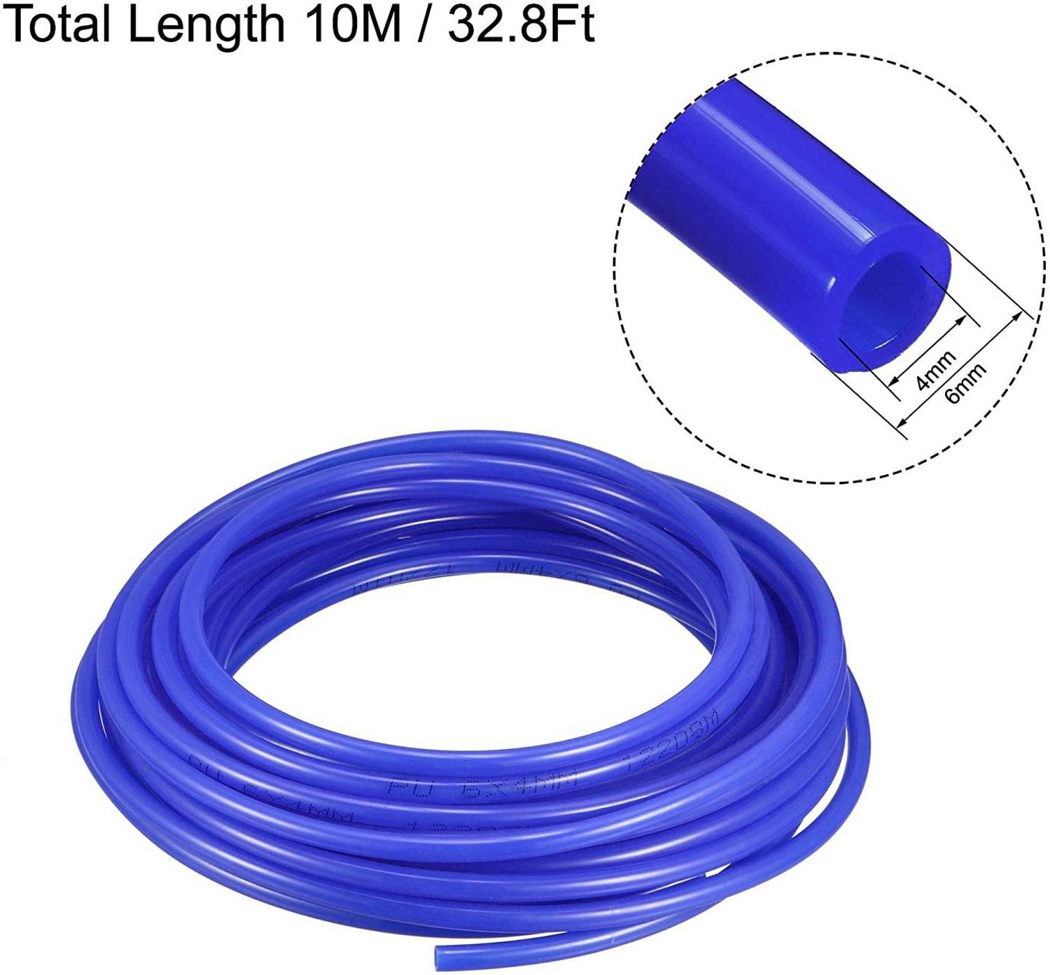 M METERXITY Tuyau Pneumatique PU Souple 4mm X 6mm - Tube Air Comprimé Bleu 3m Pour Outils Pneumatiques, Jardinage Et Transfert De Fluides