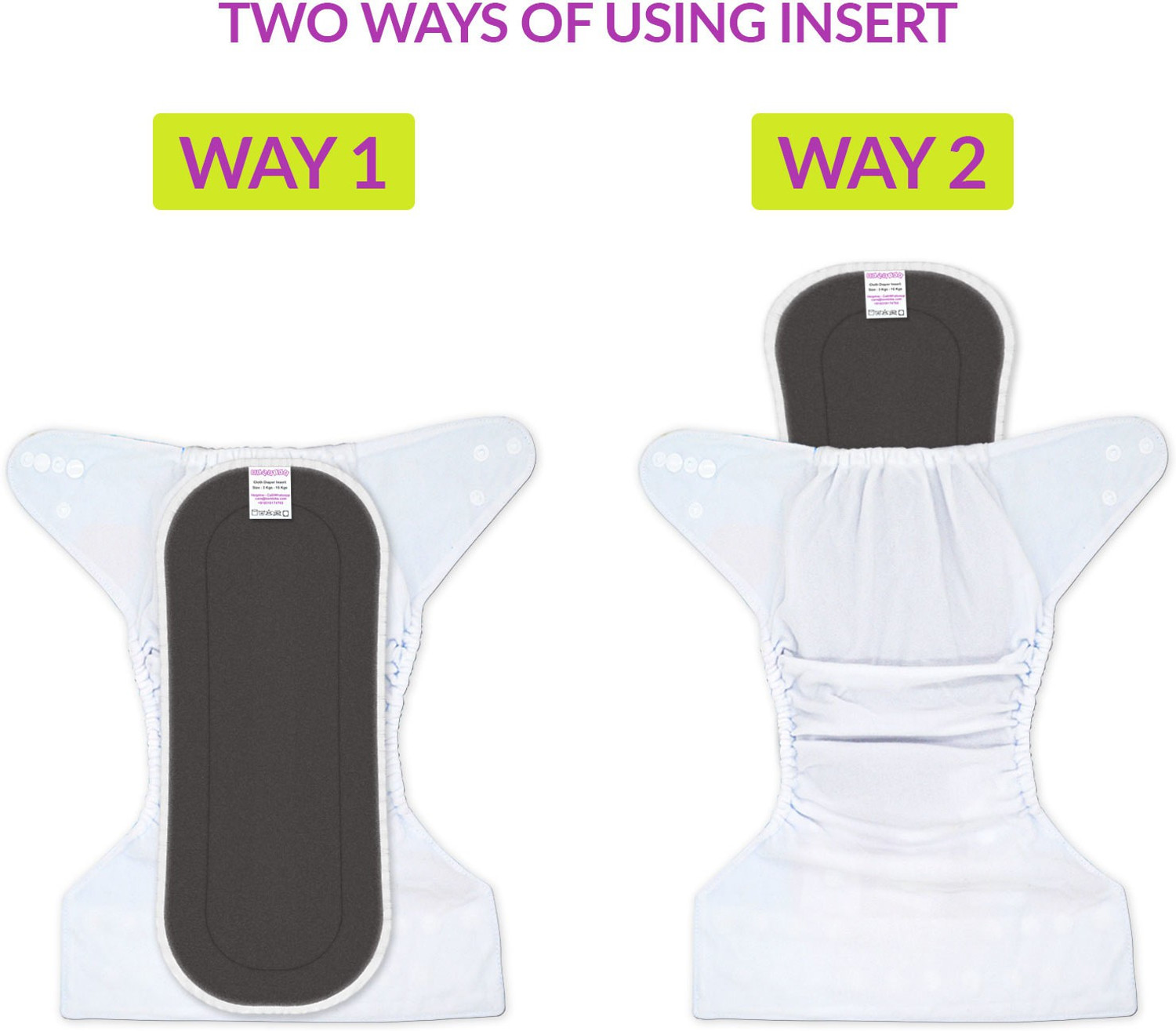 Image of Bembika 5 Layer Bamboo Charcoal Inserts Liners Natures Cloth Diaper Liner, Wetfree Reusable Washable Cotton Diaper Nappy Inserts for Baby Cloth Diapers (Pack of 5)