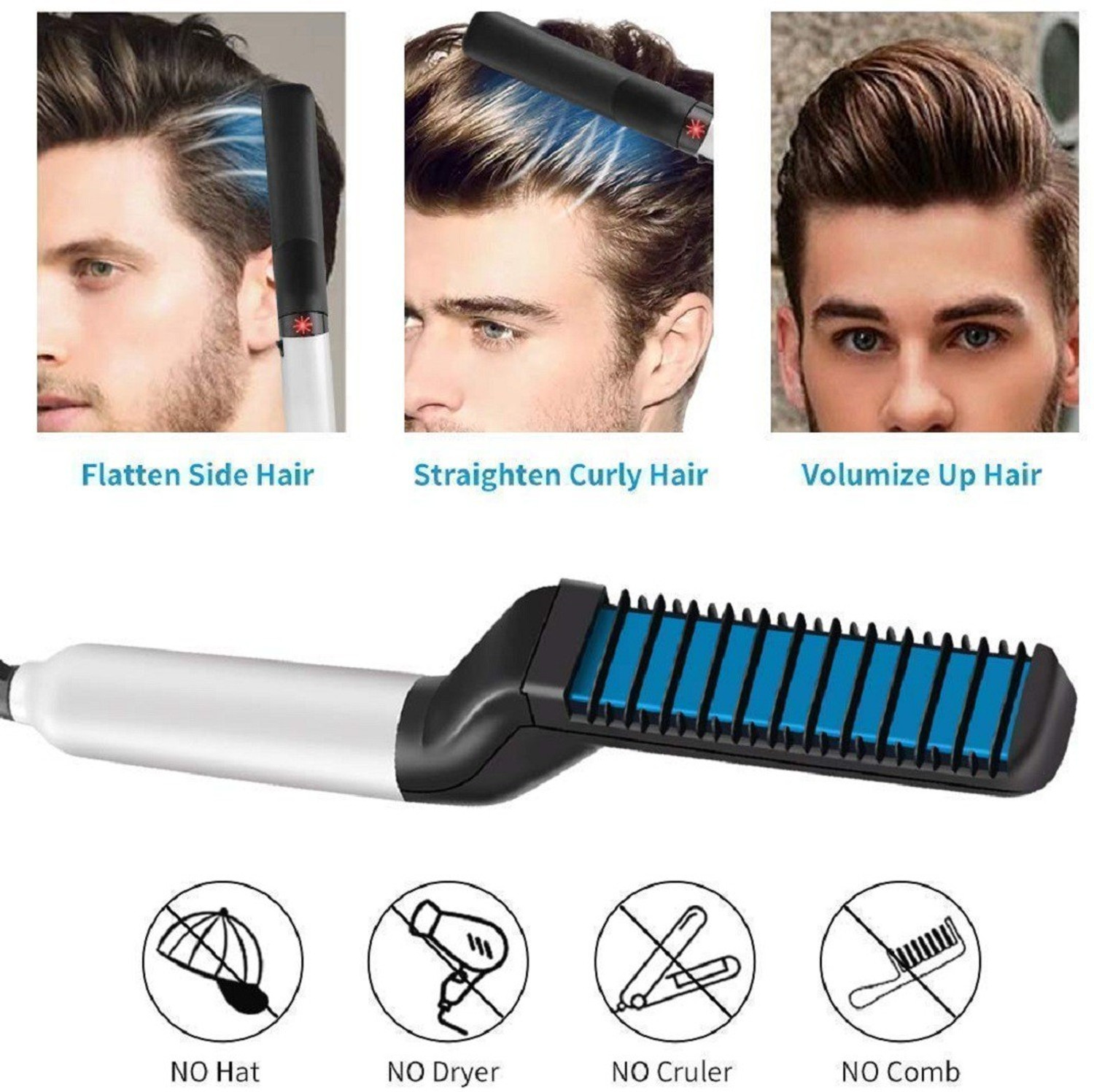 Image of sachani creation FASHION BEARD STRIGHTENER Hair Styler BEARD STRIGHTENER Hair Styler Men Styler Brush Beard Straightener Styler Comb Hair Straightening Beard Straightener Styler Comb Hair Straightening Hair Styler Men Quick Beard Straightener Multifunctional Hair Curler Hair Styler