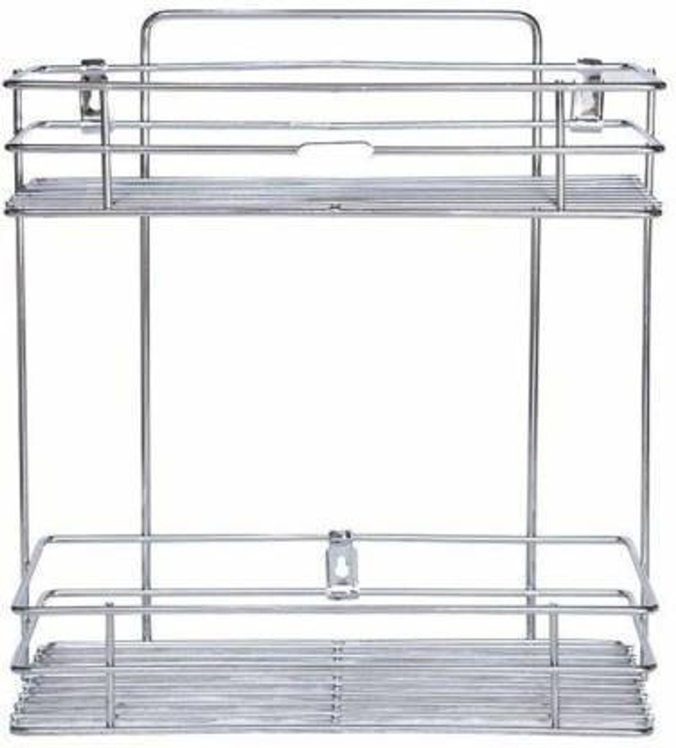 Image of SLB CREATION Containers Kitchen Rack Steel Multipurpose Storage Rack /Shelf, Double Layer Kitchen Rack, Bathroom Shelves and Racks Steel, Wall Mounted Organiser for Home / Spice Bottle Shelf Holder Platform Cabinet (2Layer) Fruits /Vegetables Kitchen Rack (Steel)