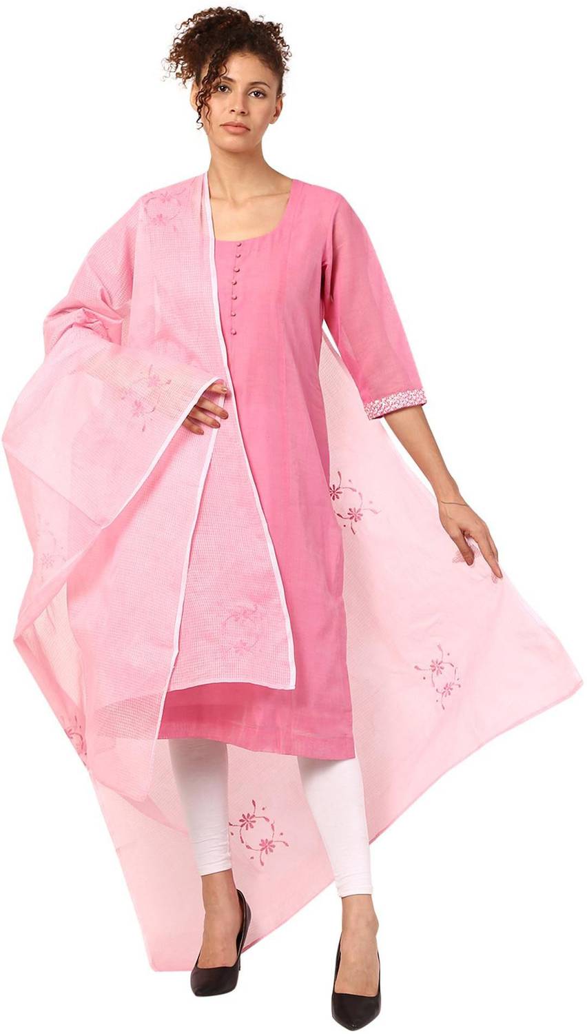 Amodini Cotton Blend Embroidered Women Dupatta